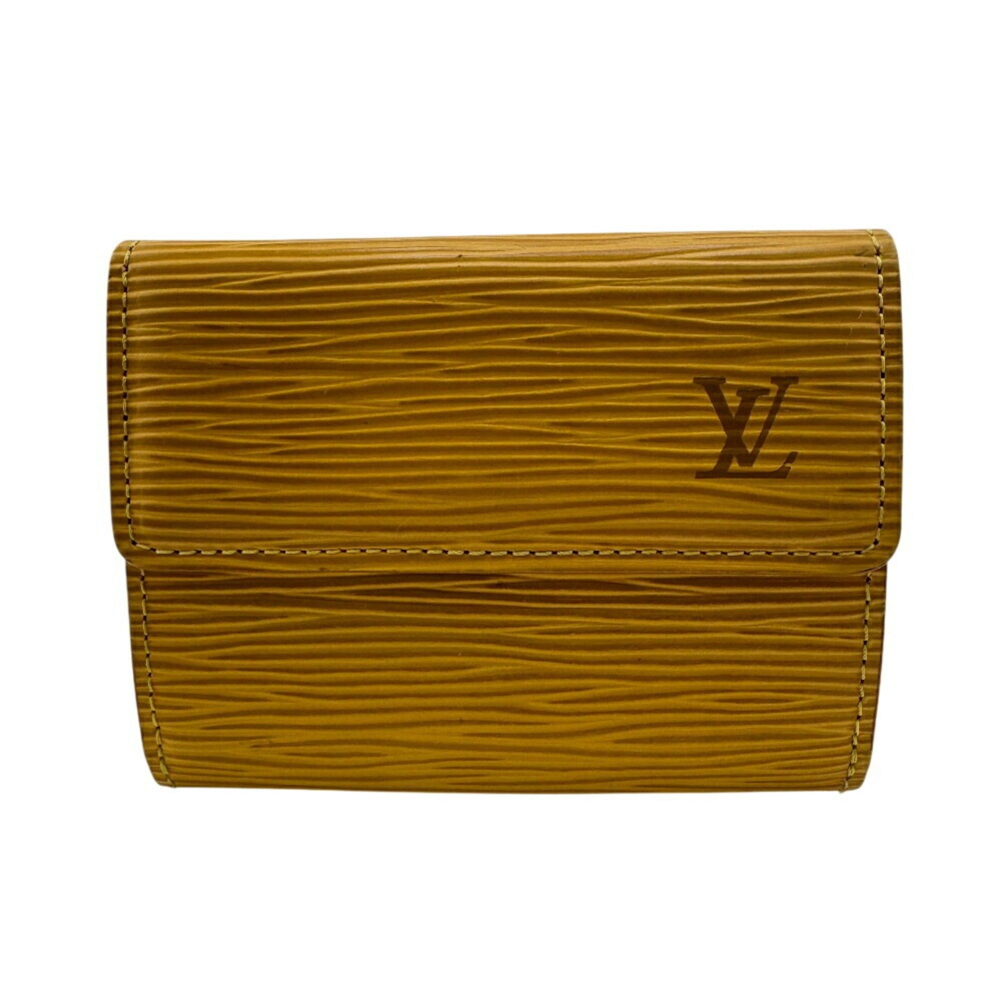 LOUIS VUITTON M63489 Porte Monnaie Bi-E Carte Credit Compact Wallet Card Case Epi Leather Coin Yellow Women's