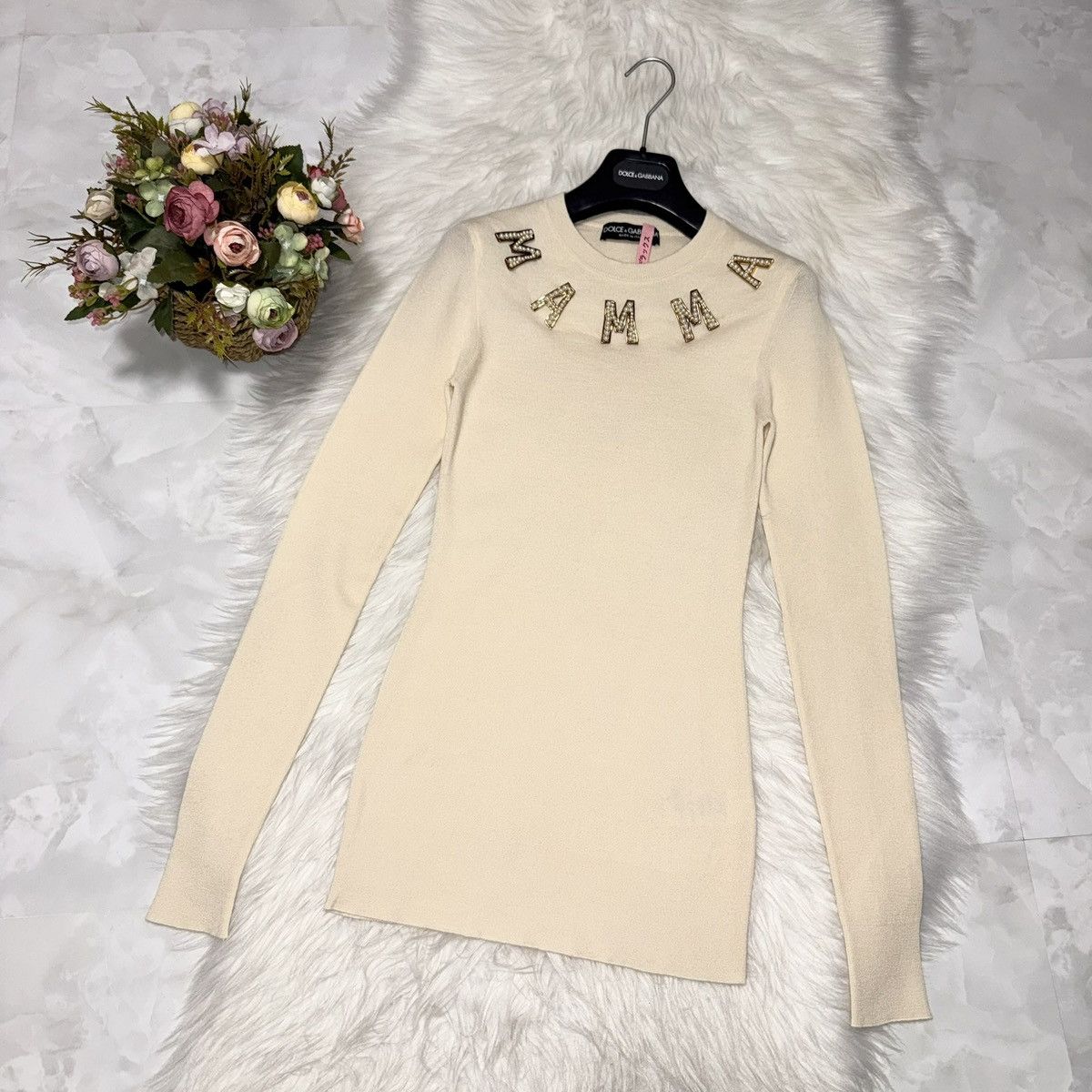 Dolce & Gabbana Authentic Dolce & Gabbana Decorated Knit Sweater 38 Ivory Size XS / US 0-2 / IT 36-38 - 9 Thumbnail