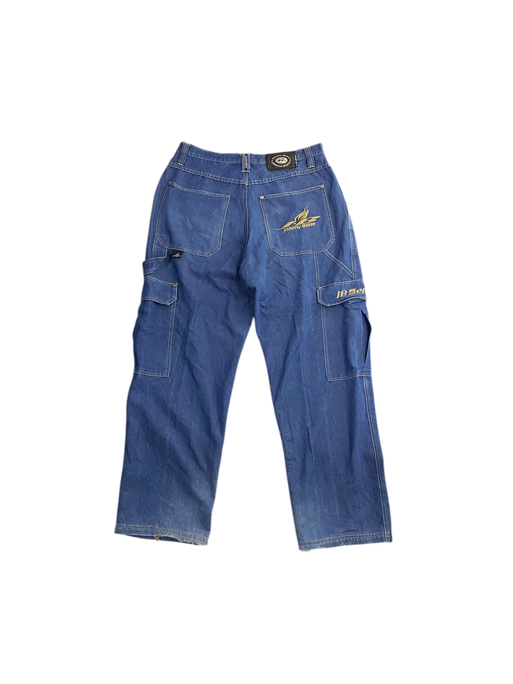 JNCO × Vintage 2000s Johnny Blaze baggy cargo denim pant Size US 35 - 1 Thumbnail