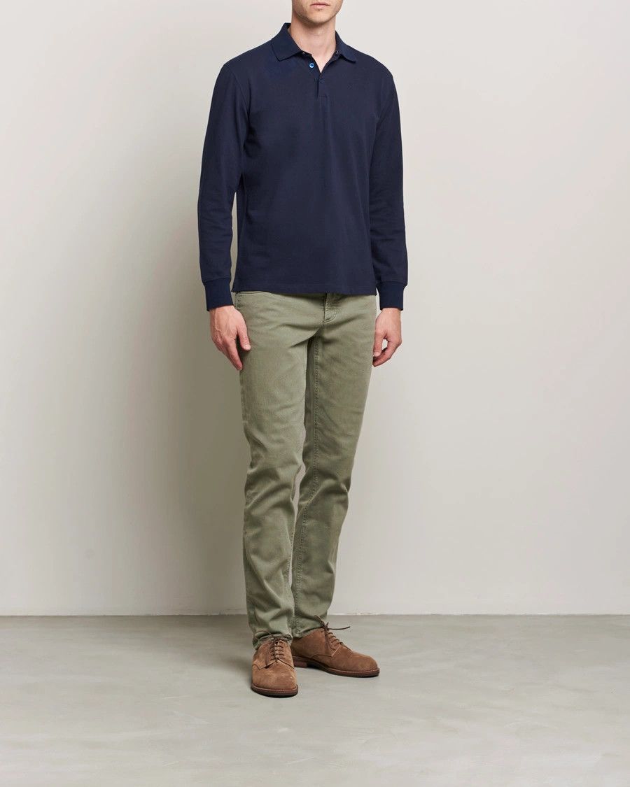 Brunello Cucinelli o1gr1nt0525 Long Sleeve Polo Shirt in Navy Size US XS / EU 42 / 0 - 2 Thumbnail