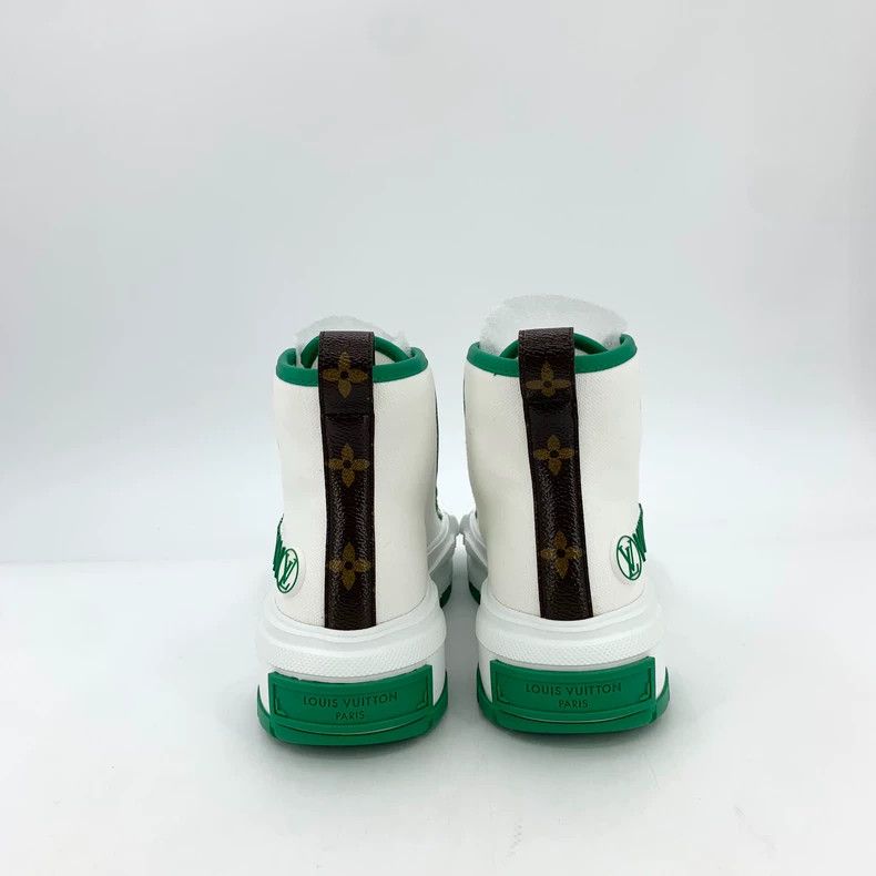 Louis Vuitton Louis Vuitton White platform lace-up casual high-top sneak Size US 4.5 / IT 34.5 - 4 Thumbnail
