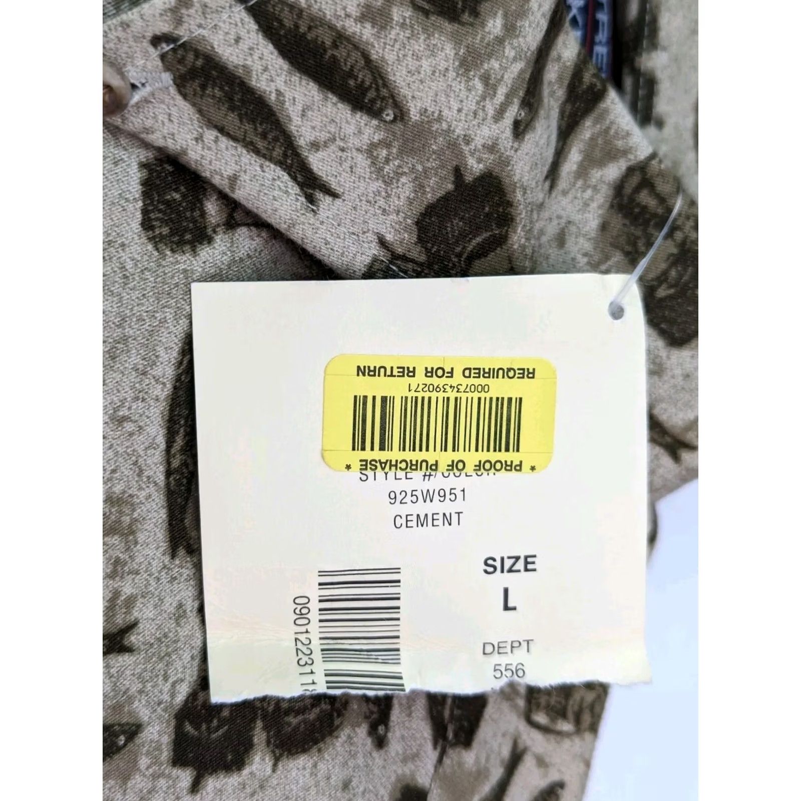 Roundtree & Yorke ROUNDtree & Yorke Fishing Themed All Over Print Shirt Men LG Beige Long Sleeve Size US L / EU 52-54 / 3 - 5 Thumbnail