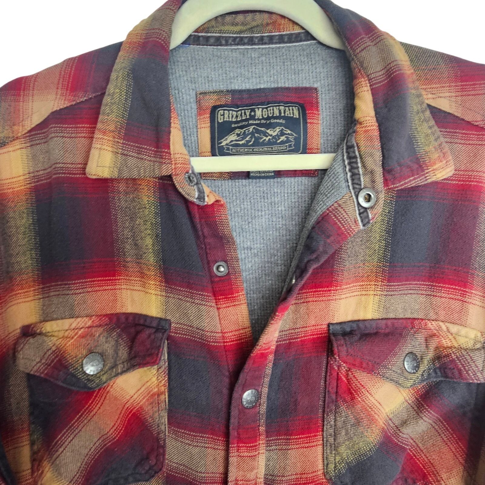 Dakota Grizzly Grizzly Mountain Mens Plaid Flannel Shacket Sz L Snap Lined Size US L / EU 52-54 / 3 - 2 Thumbnail