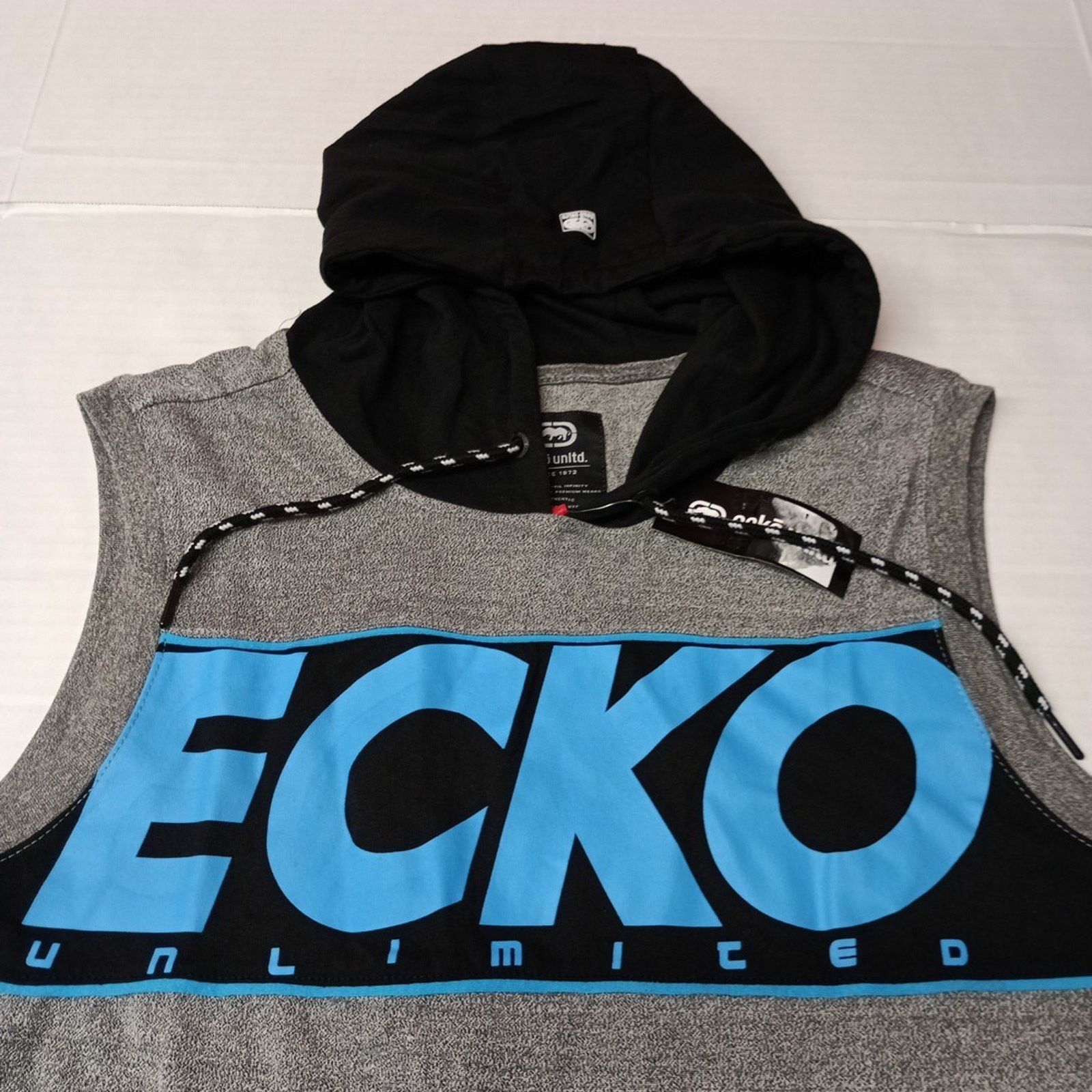 Marc Ecko Ecko Unltd Hoodie Men's M Gray Black Ecko Spellout Pouch Size US M / EU 48-50 / 2 - 3 Thumbnail