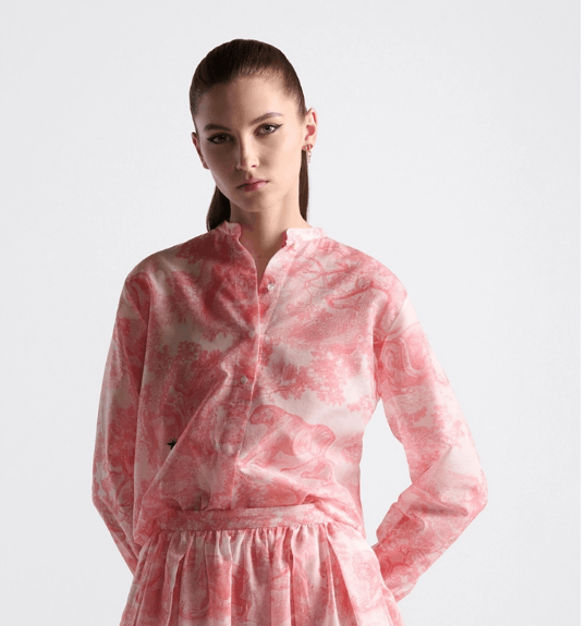 Dior o1w1db10925 341B54 Long Blouse in White/Candy Pink Size M / US 6-8 / IT 42-44 - 4 Thumbnail