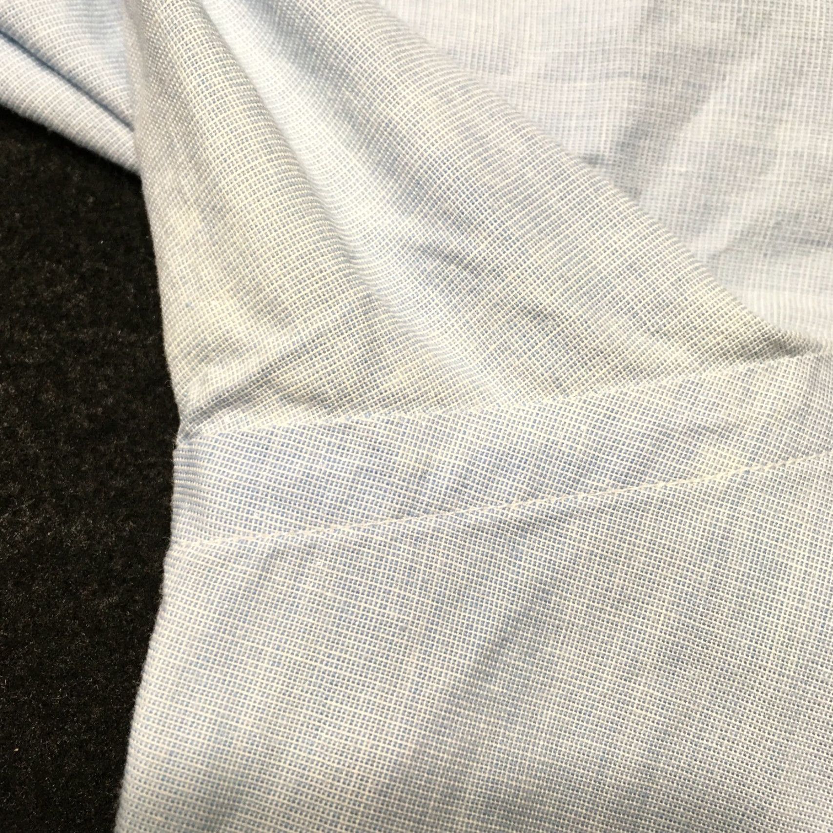 Vintage Vtg 80's Deluxe Tailored Light Blue large collar dress shirt L 17 x 34 Long Sleeve Cotton Kong Grand Vintage Shirt Mens Size 42R - 4 Thumbnail