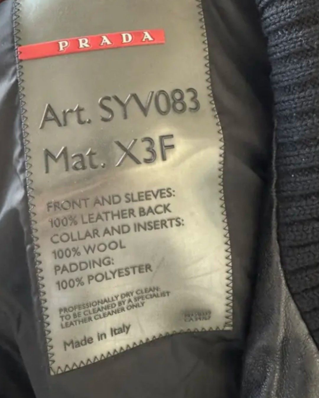 Prada RARE PRADA SPORT LEATHER FRONT WOOL JACKET Size US L / EU 52-54 / 3 - 5 Thumbnail