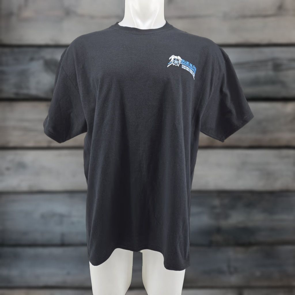 Port & Company VINTAGE Blue Blood Brotherhood Police T Shirt XL Black Size US XL / EU 56 / 4 - 1 Thumbnail
