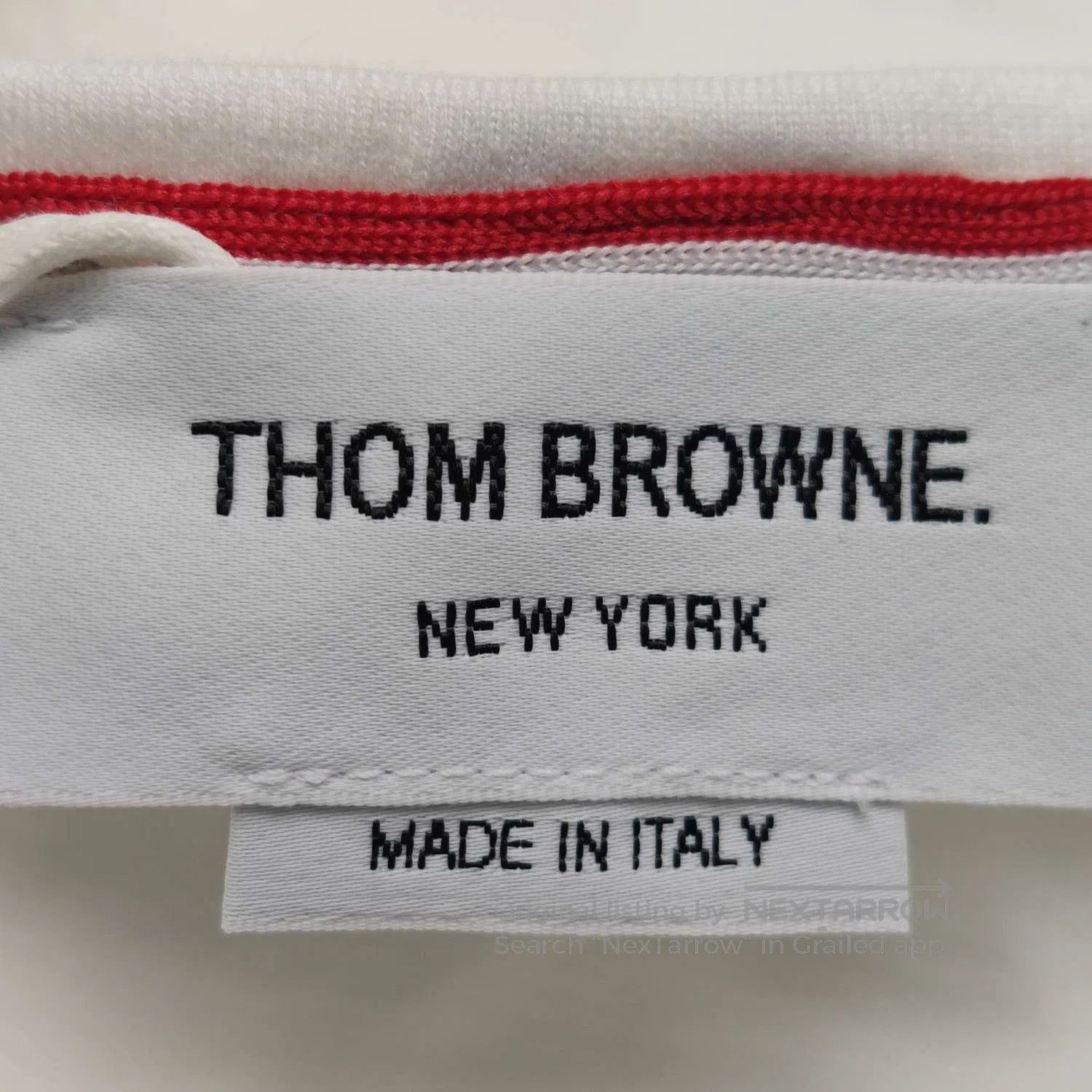 Thom Browne Thom Browne White Contrast Stripe Pocket Crewneck Tee S. Size US S / EU 44-46 / 1 - 4 Thumbnail