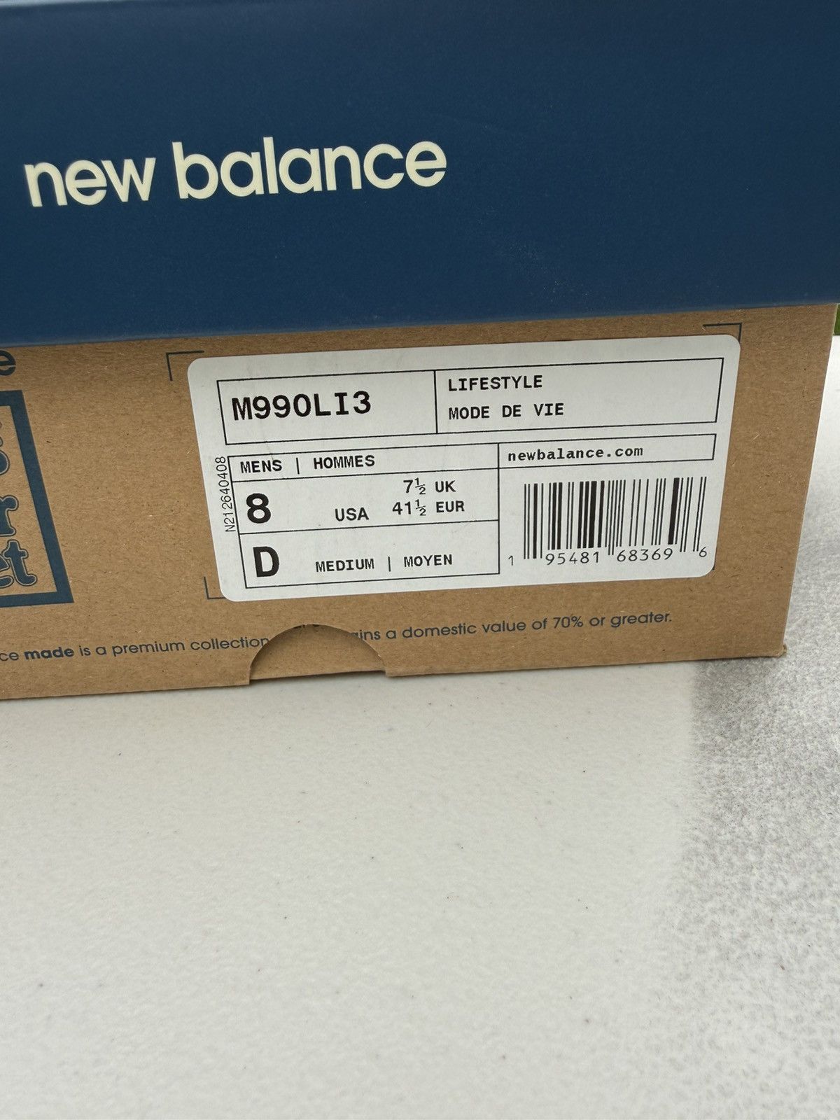Levi's × New Balance New Balance x Levi’s 990v3 “Mallard Blue” Made In USA 🦆👖 Size US 8 / EU 41 - 8 Thumbnail