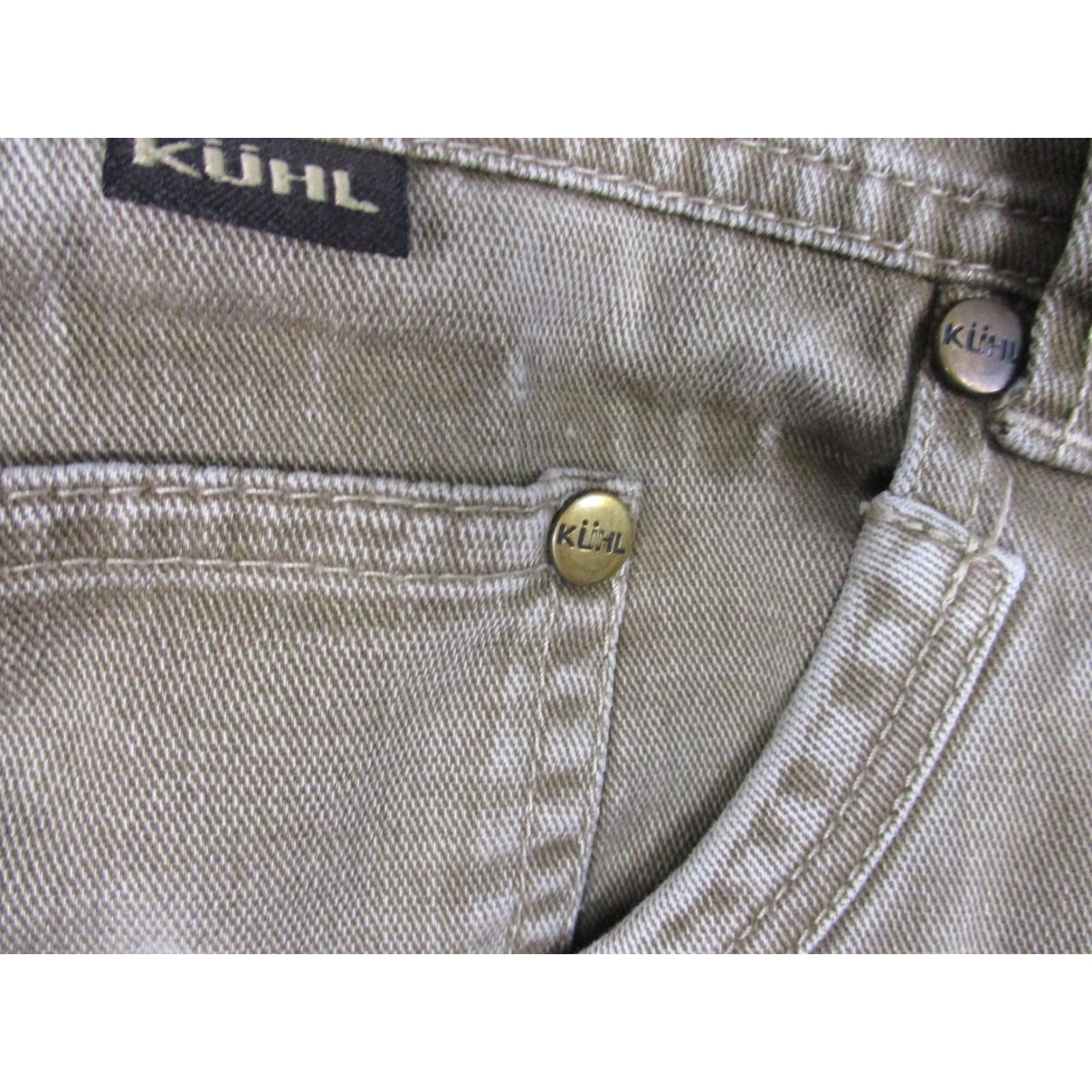 Vintage Kuhl Easy Rydr Pants Mens 33x32 Brown Canvas Outdoor Workwear Stretch Khakis Straight Front Regular Mens Size US 33 - 4 Thumbnail