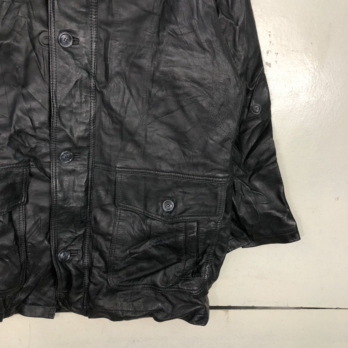 Japanese Brand 📌Vintage Leather Jacket Black Dog Blanket Issey Miyake Size US M / EU 48-50 / 2 - 7 Thumbnail