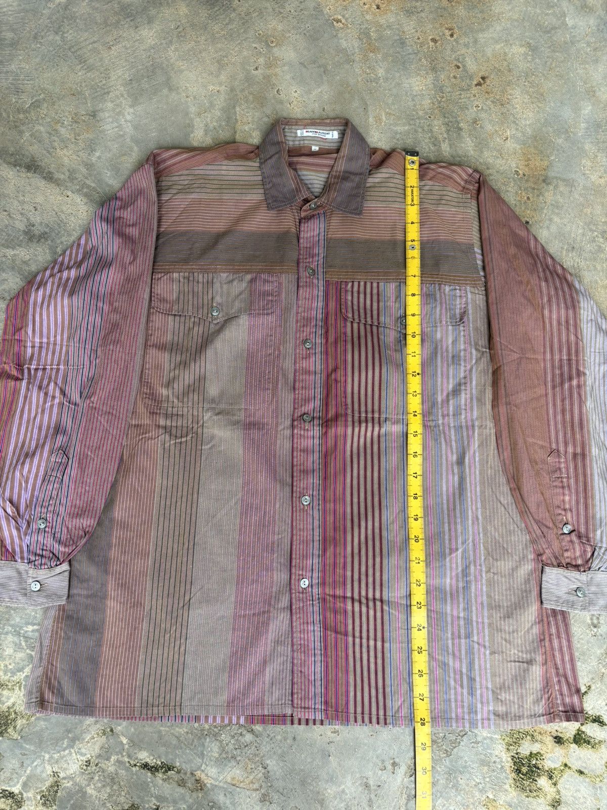 Saint Laurent Paris Vintage Saint Laurent Paris Stripe Shirt Size US M / EU 48-50 / 2 - 8 Thumbnail