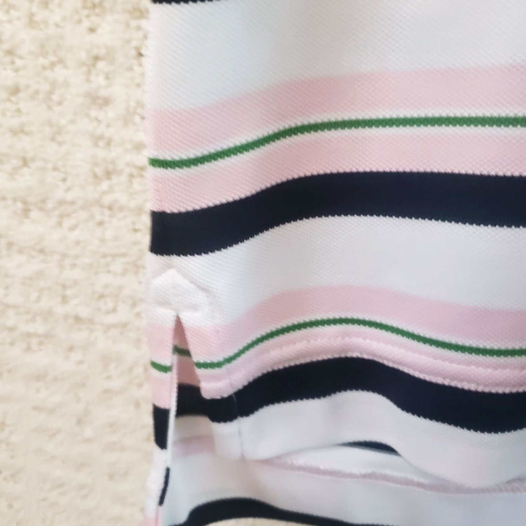 Footjoy FootJoy Polo Shirt Mens L Multicolor Striped Short Sleeve Collared Logo Golf Casual Preppy Athletic Fit Indoor/Outdoor Seasonal Size US L / EU 52-54 / 3 - 5 Thumbnail