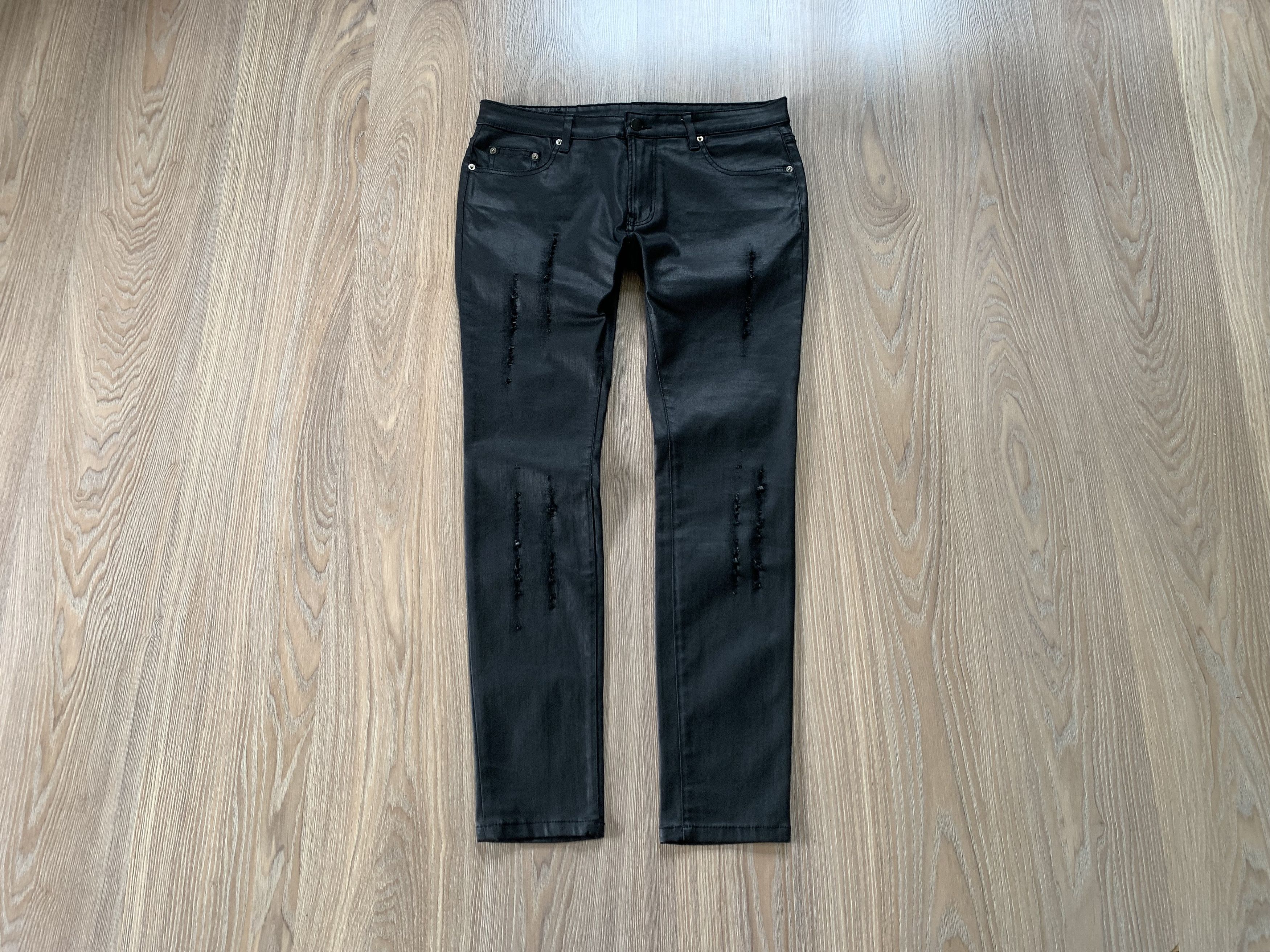 Designer Italian MJ Risin Waxed Men's Trousers Size US 36 / EU 52 - 1 Thumbnail
