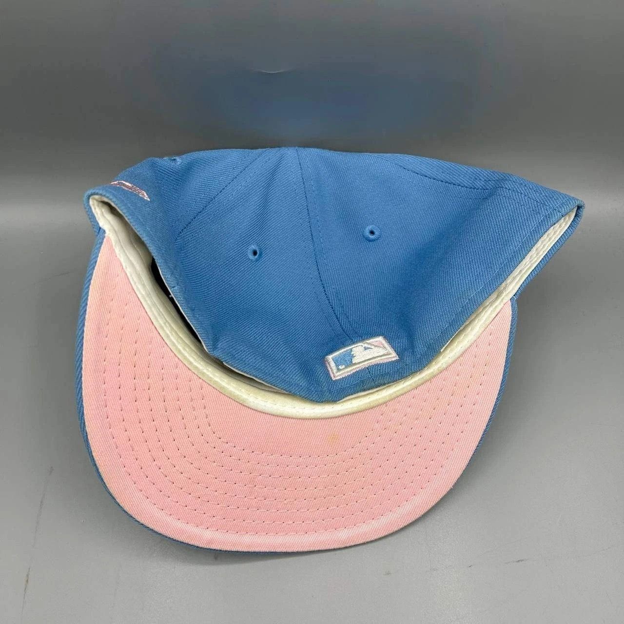New Era Los Angeles LA Dodgers Hat Men 7 3/8 Blue Pink MLB Fitted Size ONE SIZE - 3 Thumbnail
