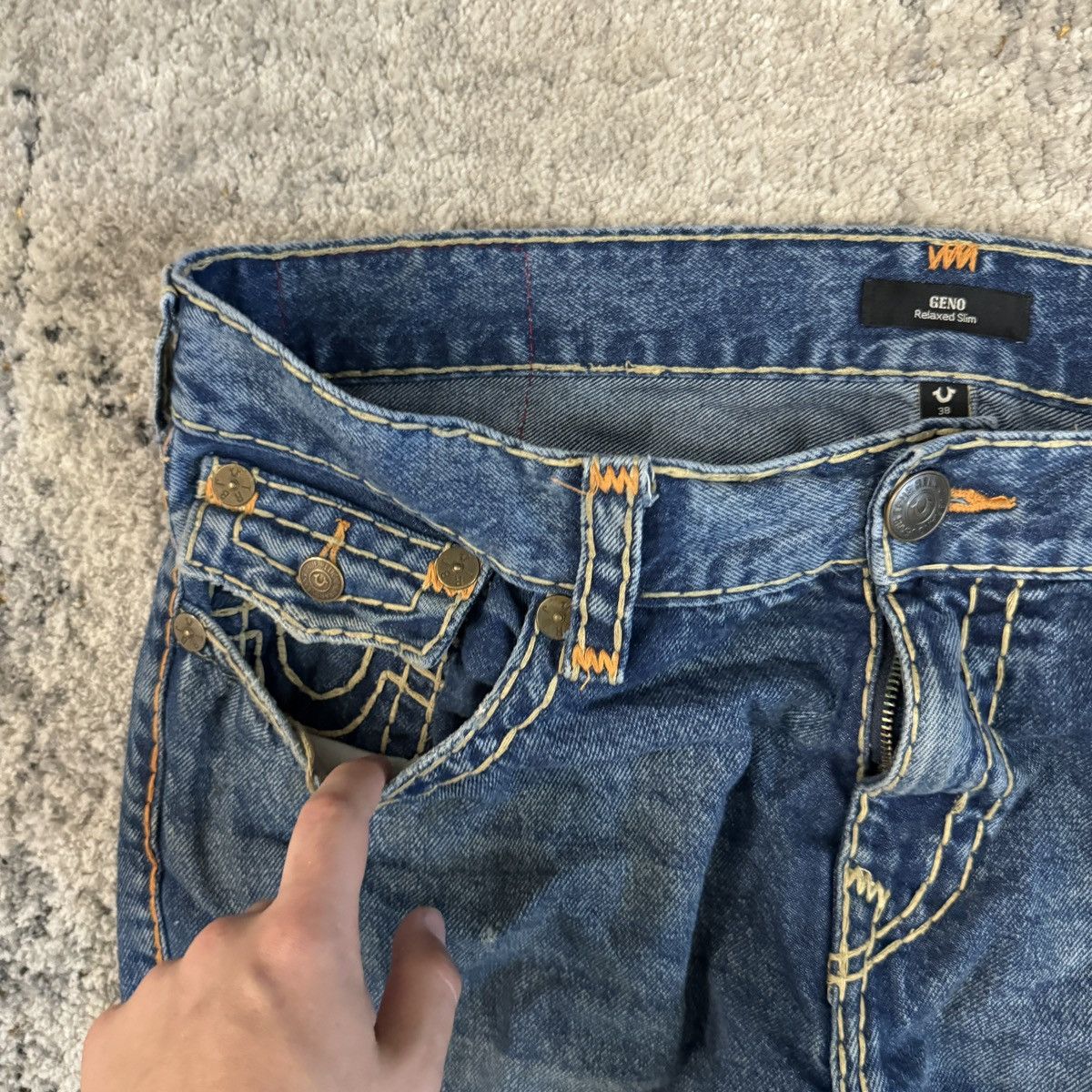 True Religion × Vintage Vintage y2k True Religion contrast stitch semetary style Size US 38 / EU 54 - 5 Thumbnail