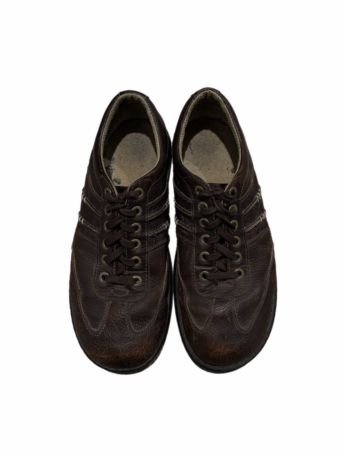 Dr. Martens Vintage Brown Pebbled Leather Low Top Shoes