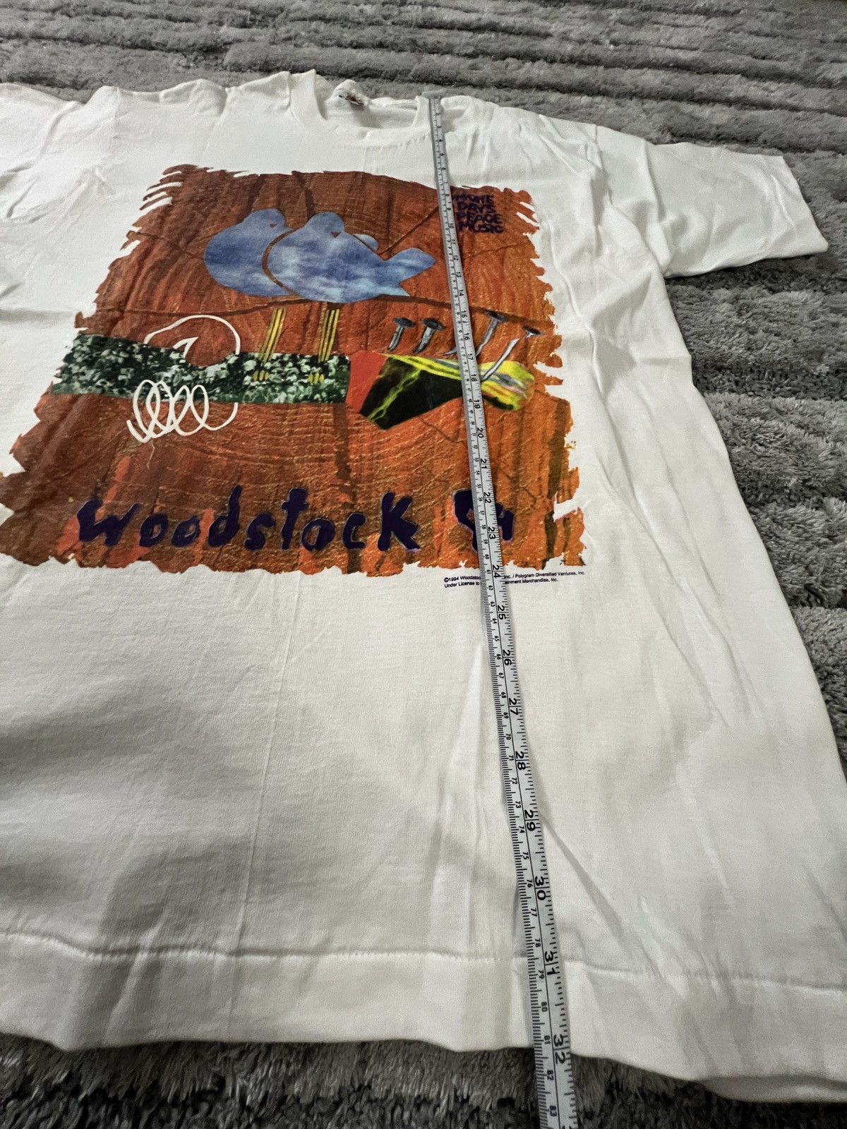 Fruit Of The Loom Vintage woodstock 94 t shirt Size US XL / EU 56 / 4 - 6 Thumbnail