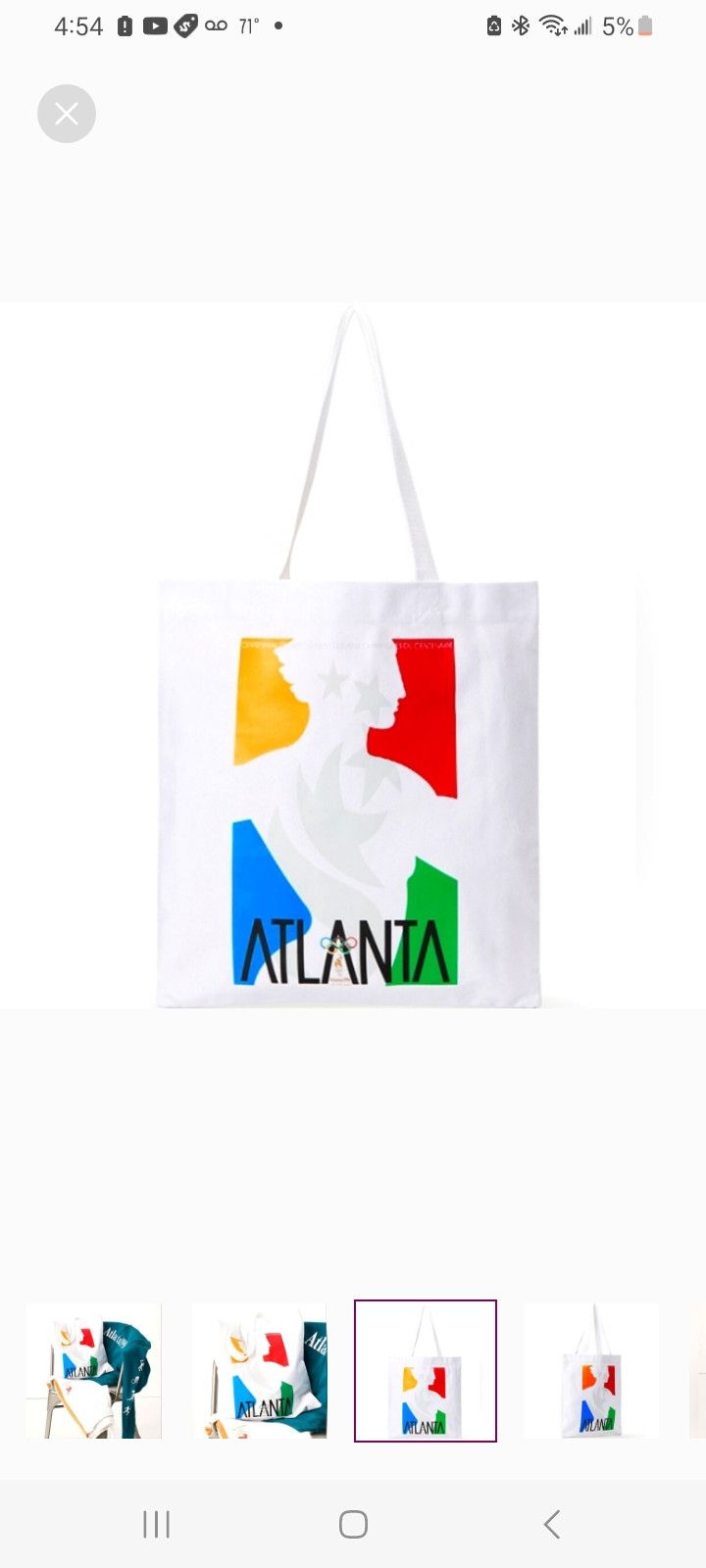 USA Olympics Olympics Atlanta Canvas Tote Bag Size ONE SIZE - 2 Thumbnail