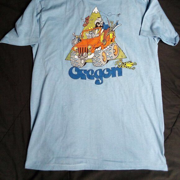 Vintage Deadstock Vintage 80s Oregon Jeep Illustration T-Shirt Size US L / EU 52-54 / 3 - 3 Thumbnail