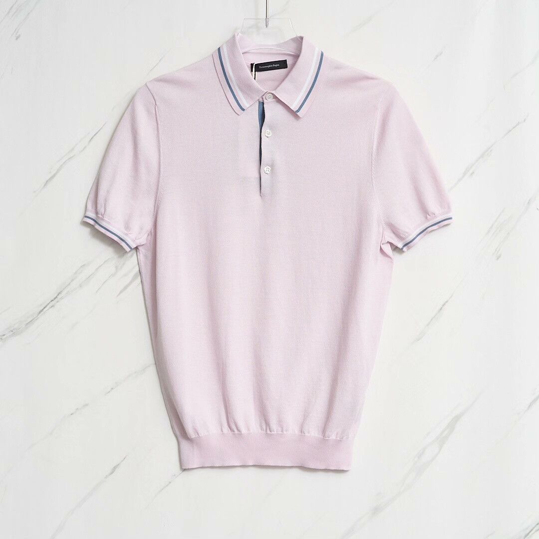 Ermenegildo Zegna Ermenegildo Zegna Men's Striped Knit Polo Size US M / EU 48-50 / 2 - 1 Thumbnail