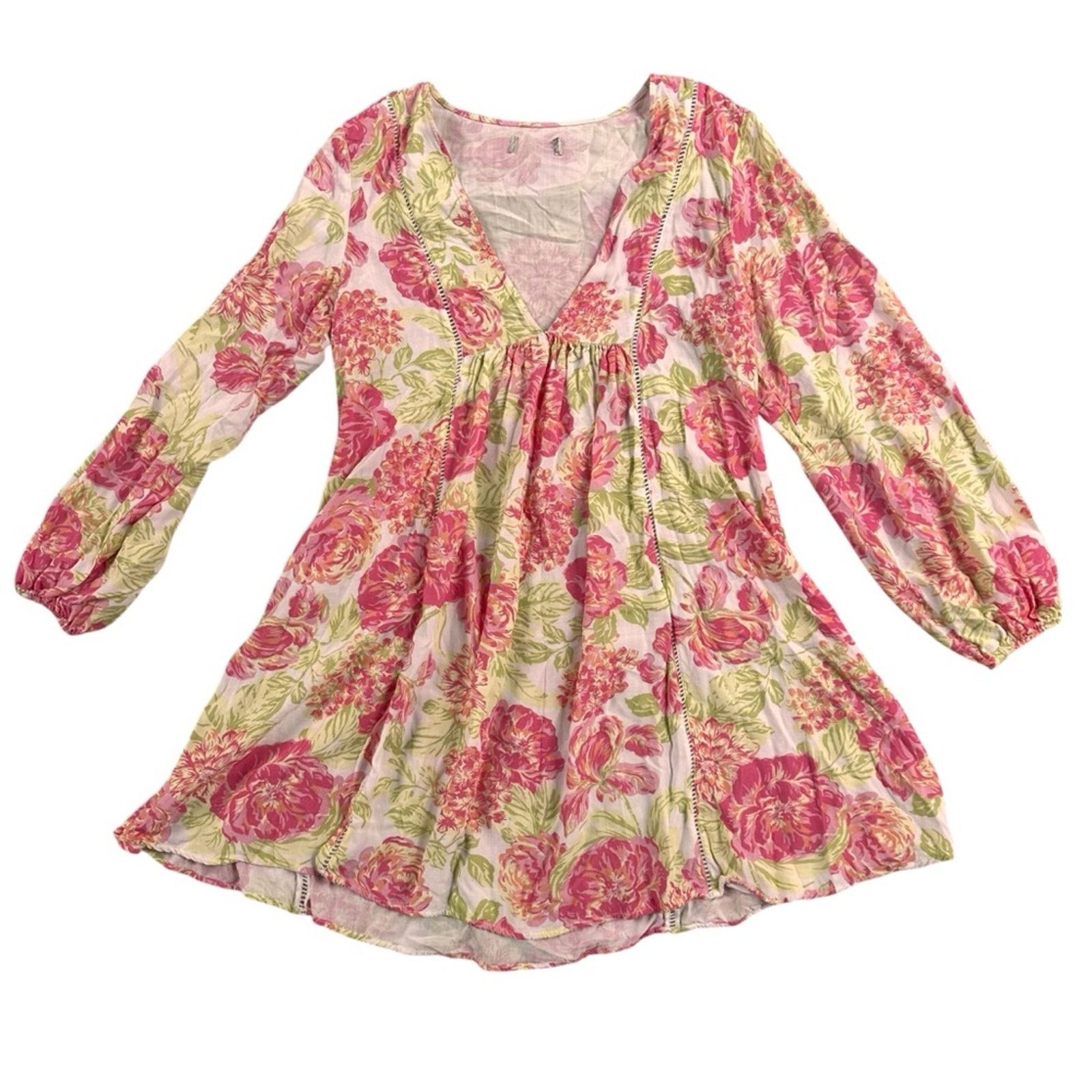 Other Anthropologie Maaji Chintz Floral Tunic Kaftan – Pink/Green Size S / US 4 / IT 40 - 2 Thumbnail
