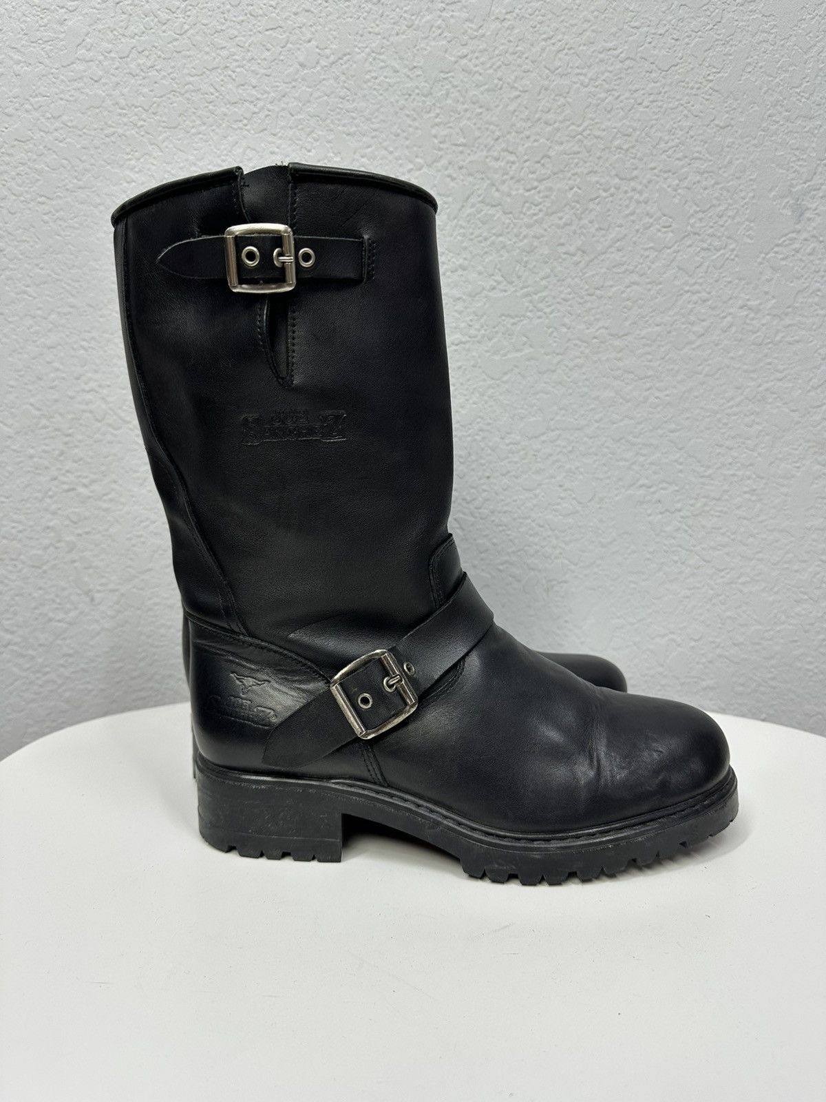 If Six Was Nine Double Buckle Black Moto Boots Red Wing Frye Guidi Inspired Size US 8 / EU 41 - 7 Thumbnail