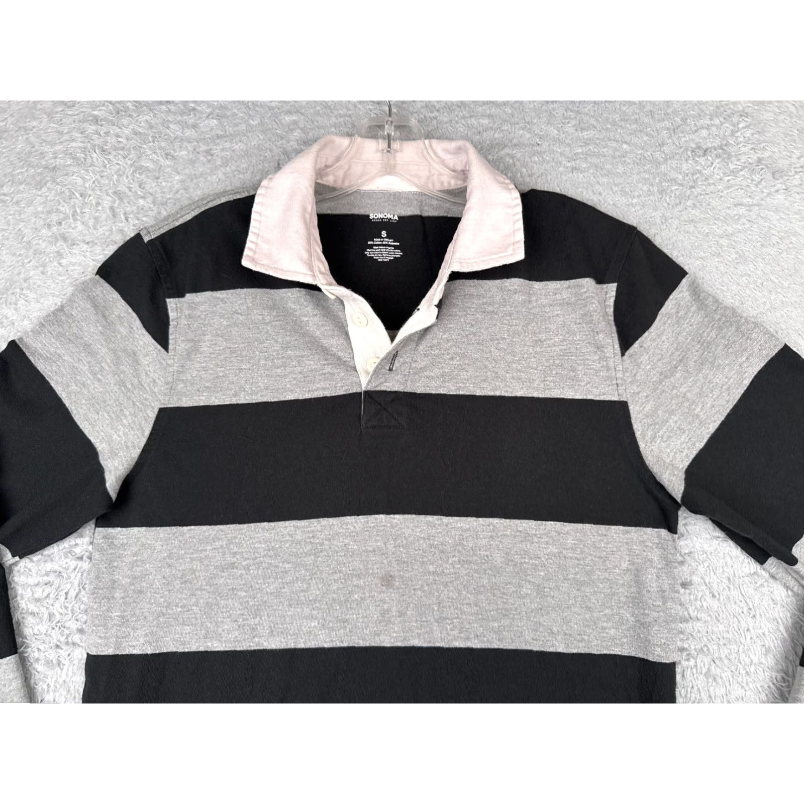 Vintage Sonoma Polo Shirt Men Small Blue Long Sleeve Rugby Jersey Activewear Sports Size US S / EU 44-46 / 1 - 4 Thumbnail