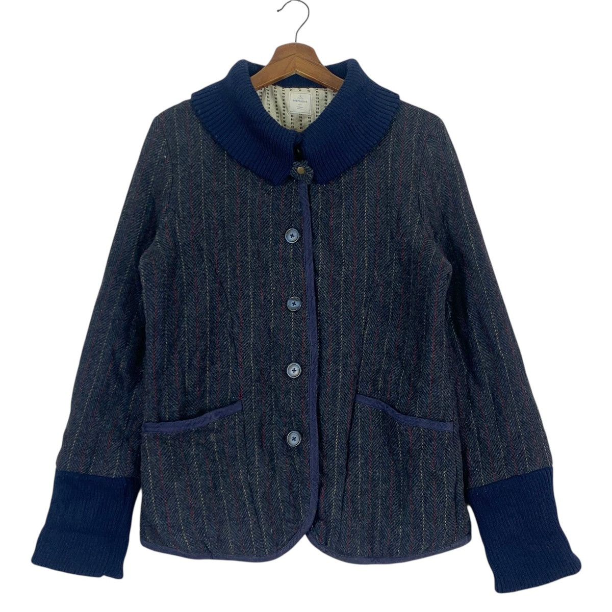 Vintage Vintage Simplicite Navy Blue Wool Jacket Size US S / EU 44-46 / 1 - 1 Thumbnail