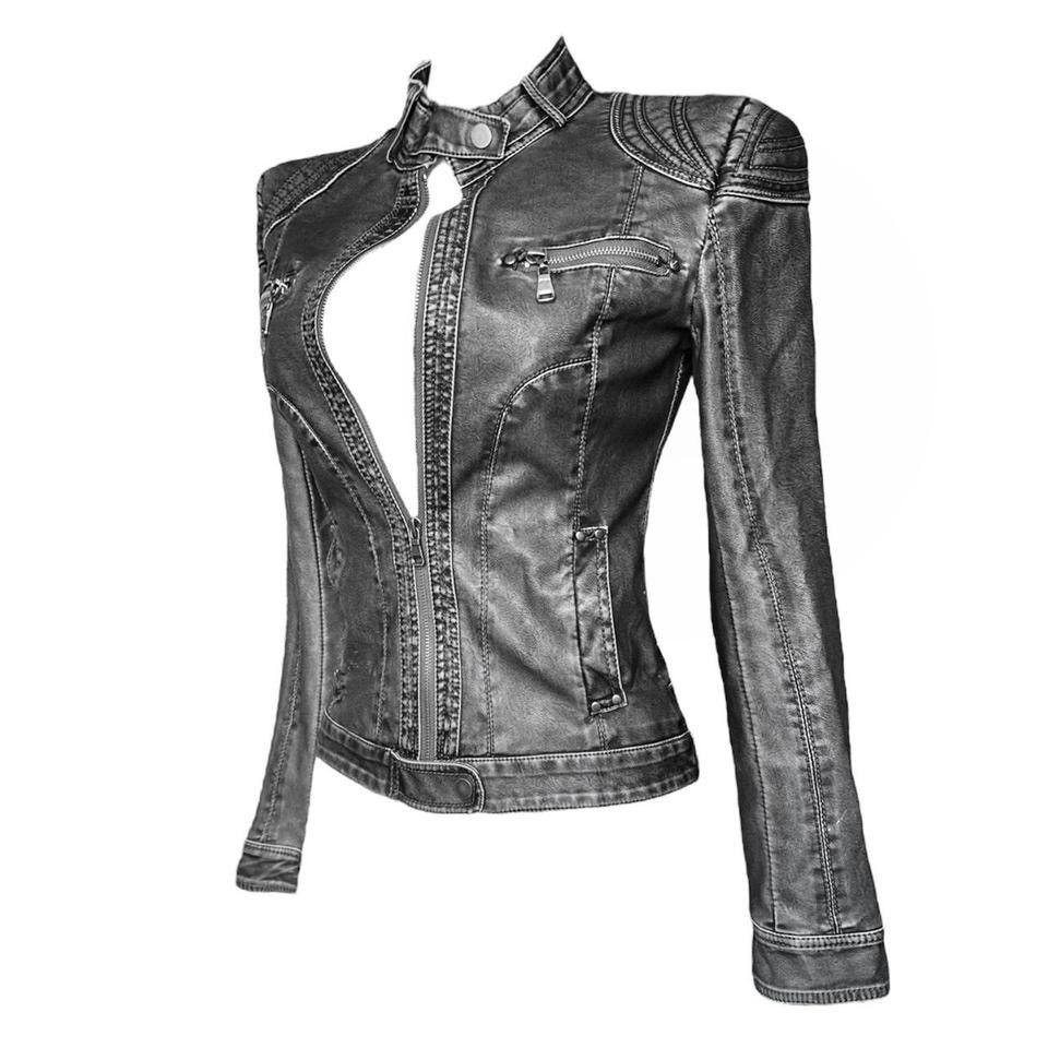 image of Avant Garde x Vintage Archive Distressed Avantgarde Leather Jacket Japanese Style in Black, Women's