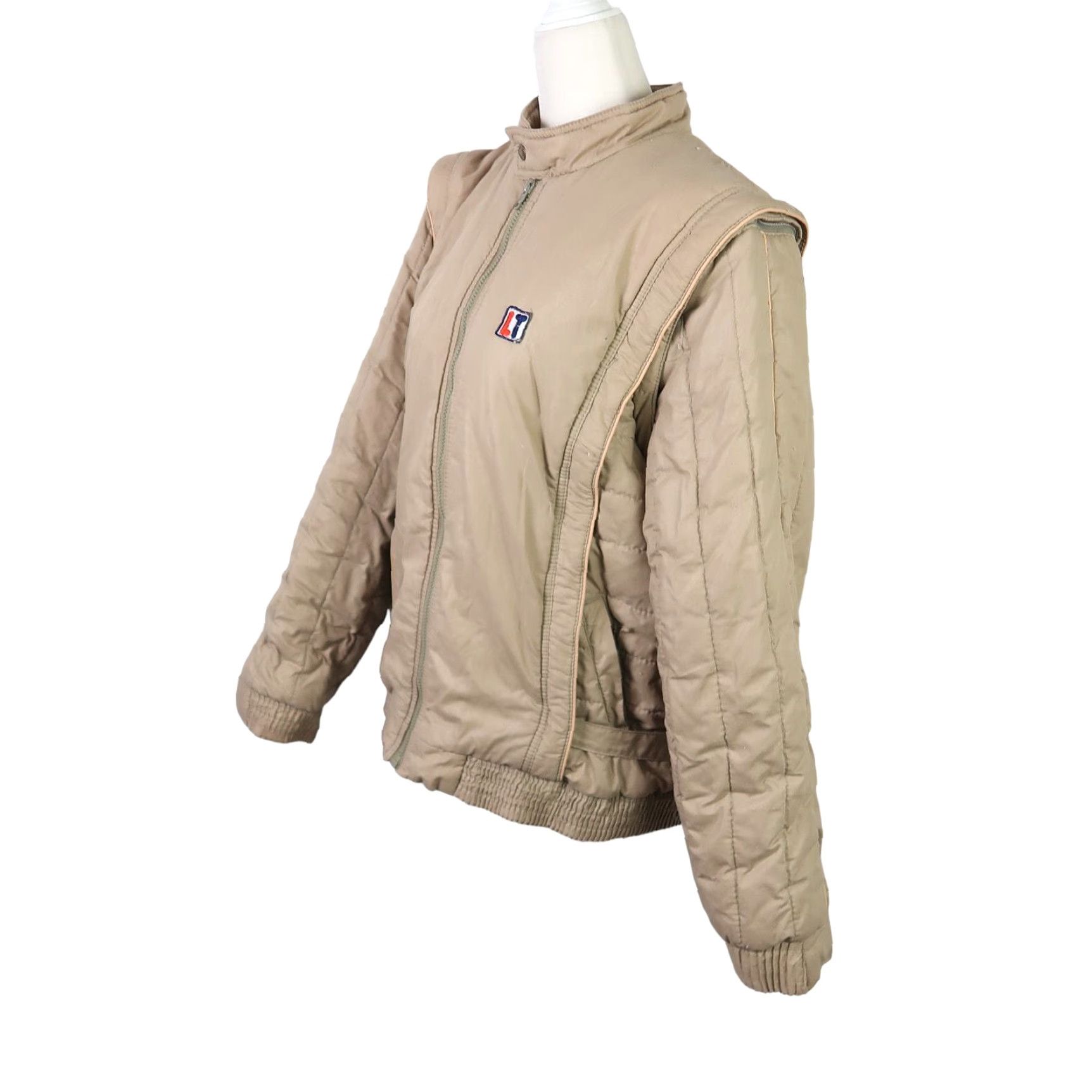Vintage VINTAGE 80s Lemon Tree taupe tan convertible jacket XL Size XL / US 12-14 / IT 48-50 - 3 Thumbnail
