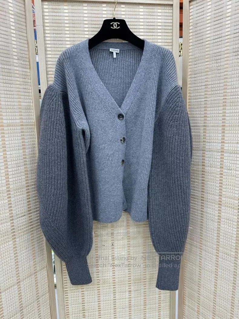 Loewe Loewe Women's Lantern Sleeve V-Neck Sweater for Fall/Winte Size L / US 10 / IT 46 - 1 Thumbnail