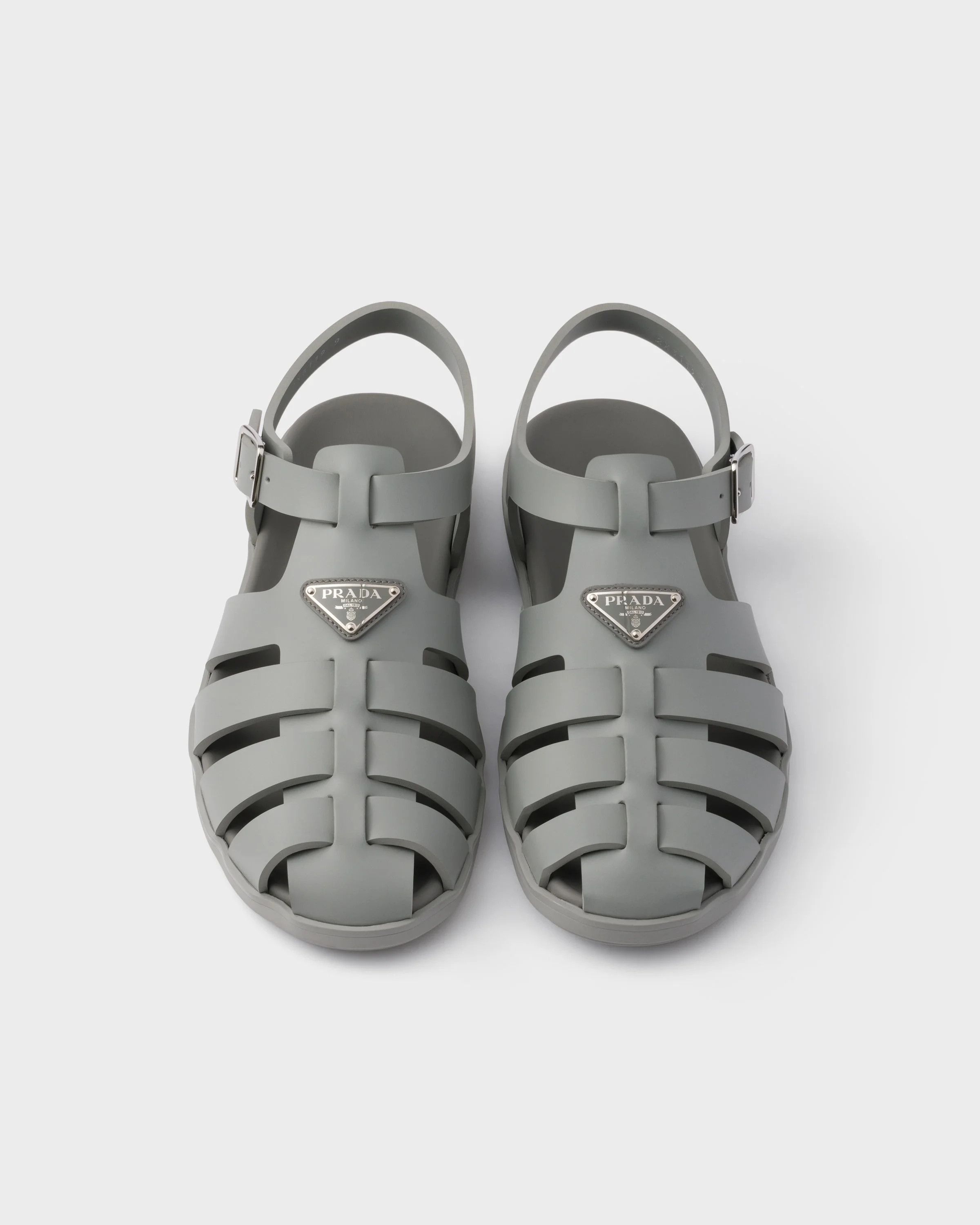 Prada o1mt1gz0526 Rubber Fisherman Sandals in Steel Gray Size US 9 / EU 42 - 3 Thumbnail