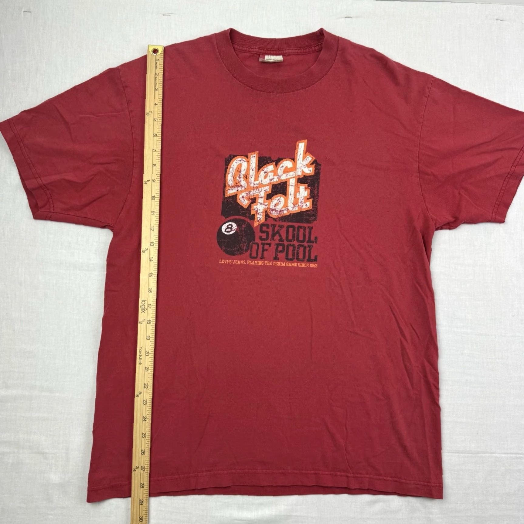 Levi's VINTAGE Levi's Pool Table T Shirt Adult XL Red Tab Y2K Hipster Punk Black Felt Size US XL / EU 56 / 4 - 5 Thumbnail