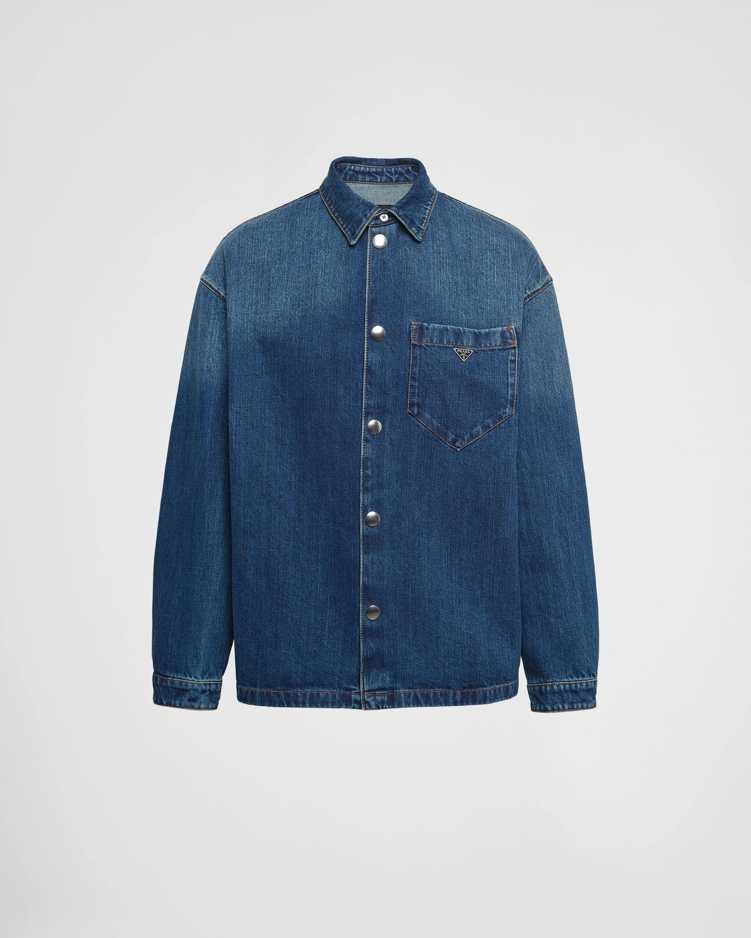 Prada Logo Denim shirt jacket longsleeve Size US L / EU 52-54 / 3 - 1 Thumbnail