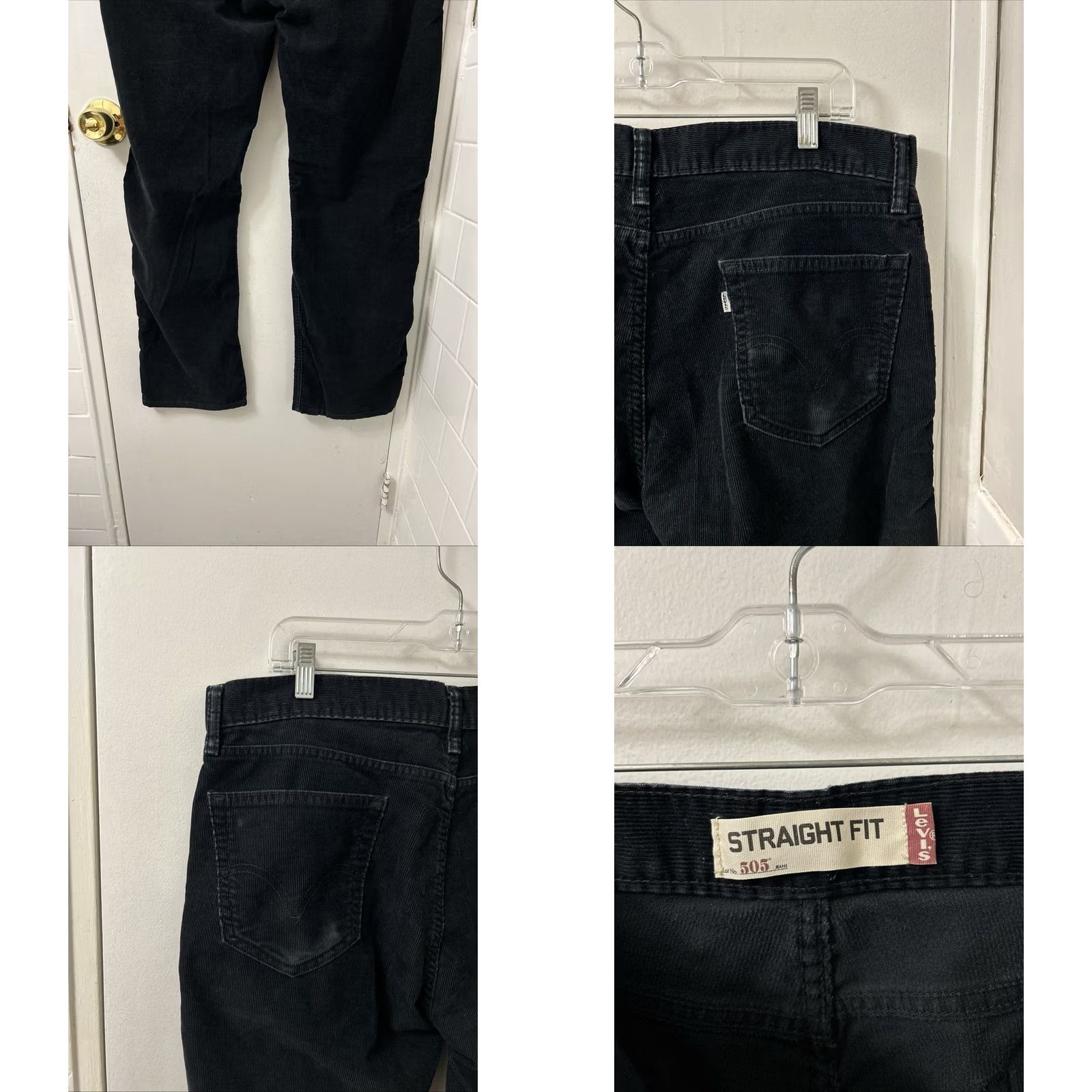 Levi's Levi's 505 Corduroy Pants Mens 36x30 Black Straight Fit White Tab Trousers Size US 36 / EU 52 - 8 Thumbnail