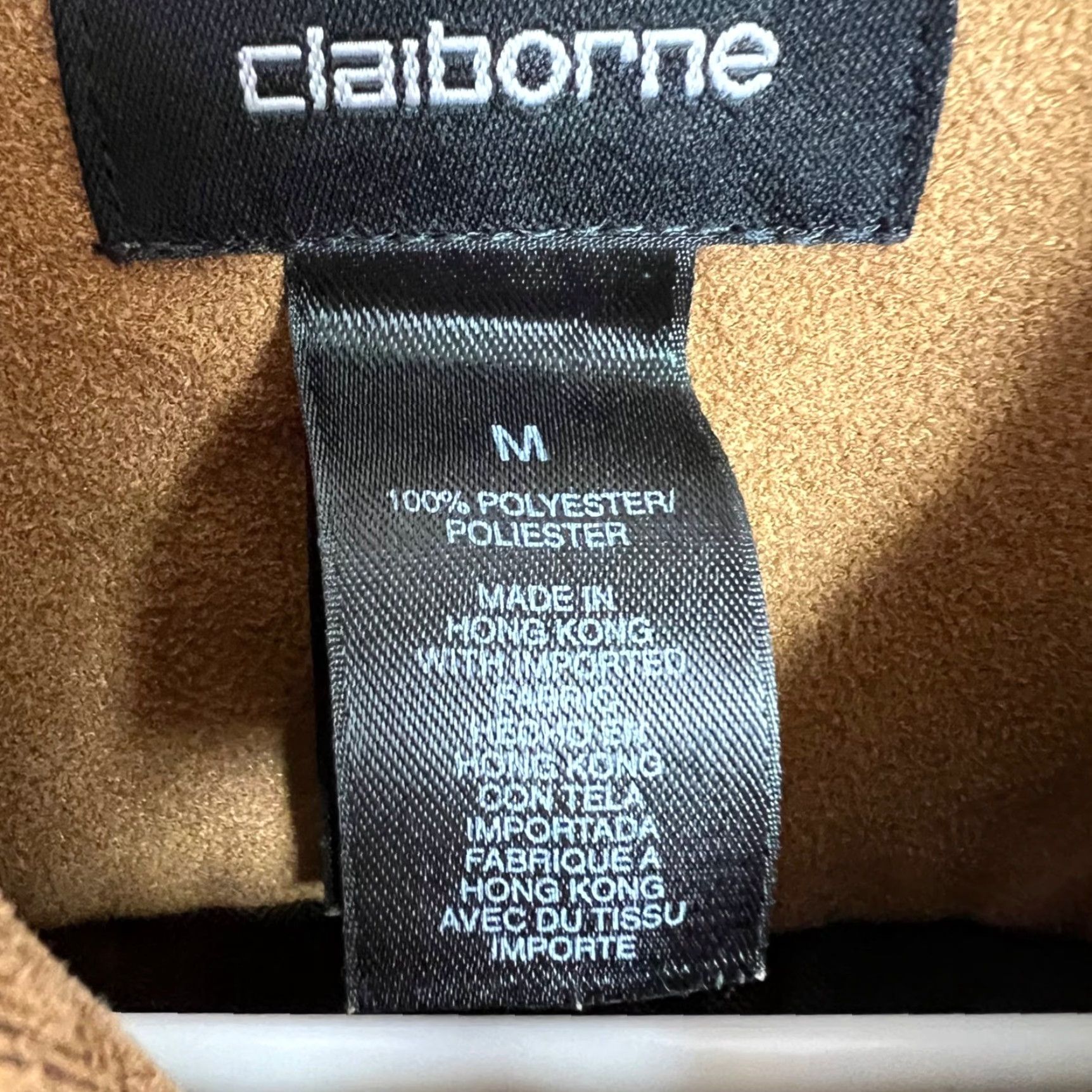 Liz Claiborne Claiborne Mens Medium Brown Long Sleeve Button Shirt Herringbone Pattern Size US M / EU 48-50 / 2 - 3 Thumbnail