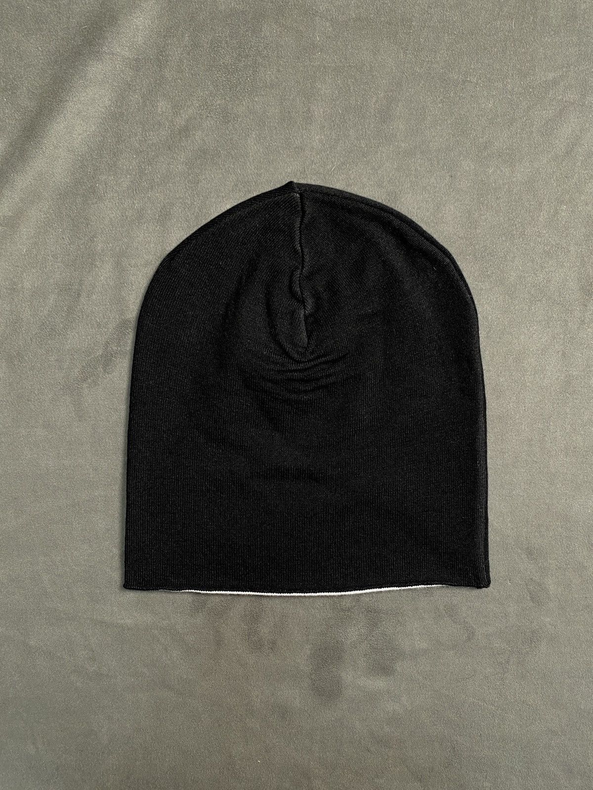 Japanese Brand Deadstock Angel Skully Graphic No Cuff Knit Black Beanie OS Size ONE SIZE - 4 Thumbnail