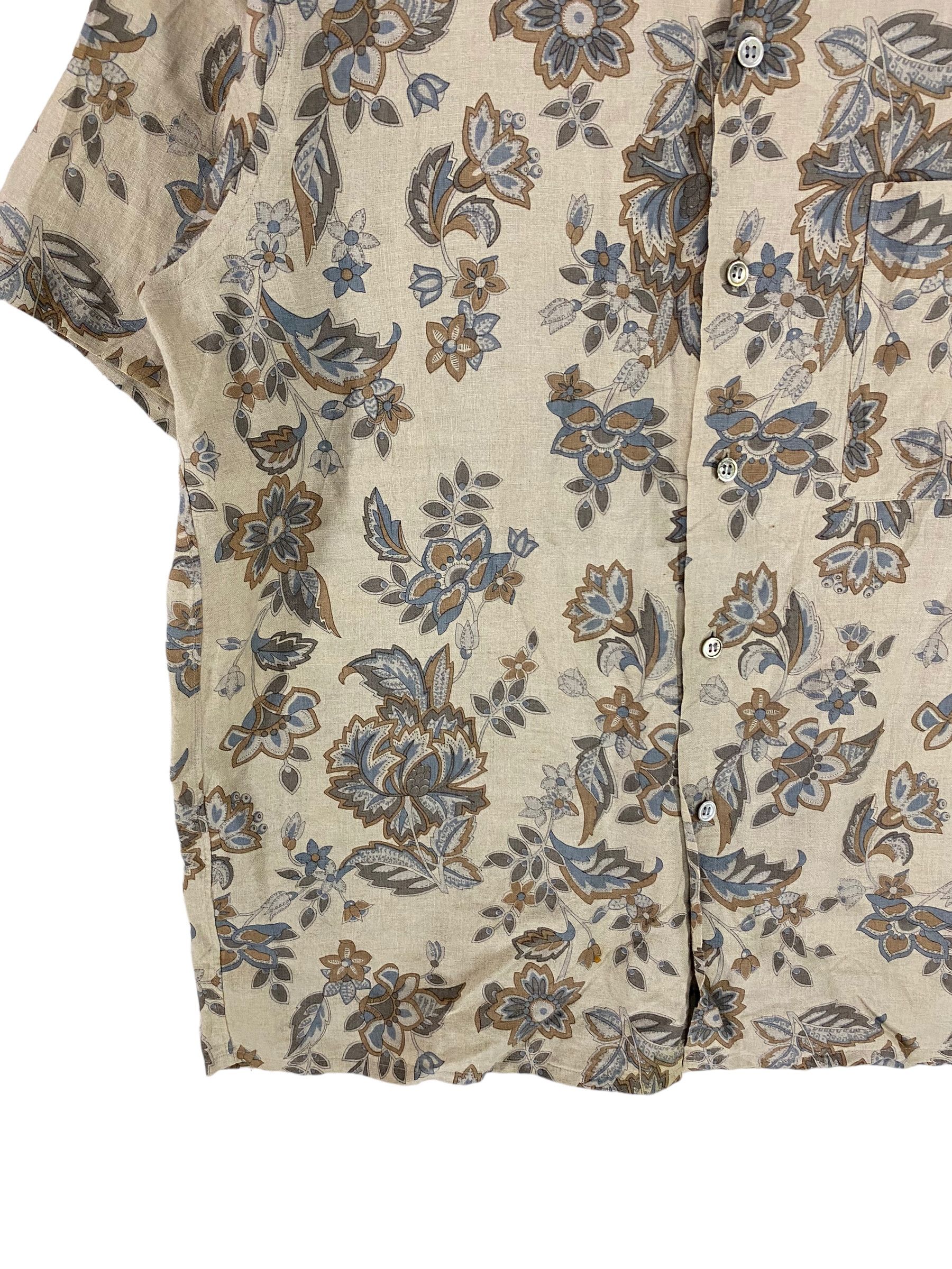 Christian Dior Monsieur × Designer 2000s Christian Dior floral hemp button up polo shirt Size US S / EU 44-46 / 1 - 5 Thumbnail