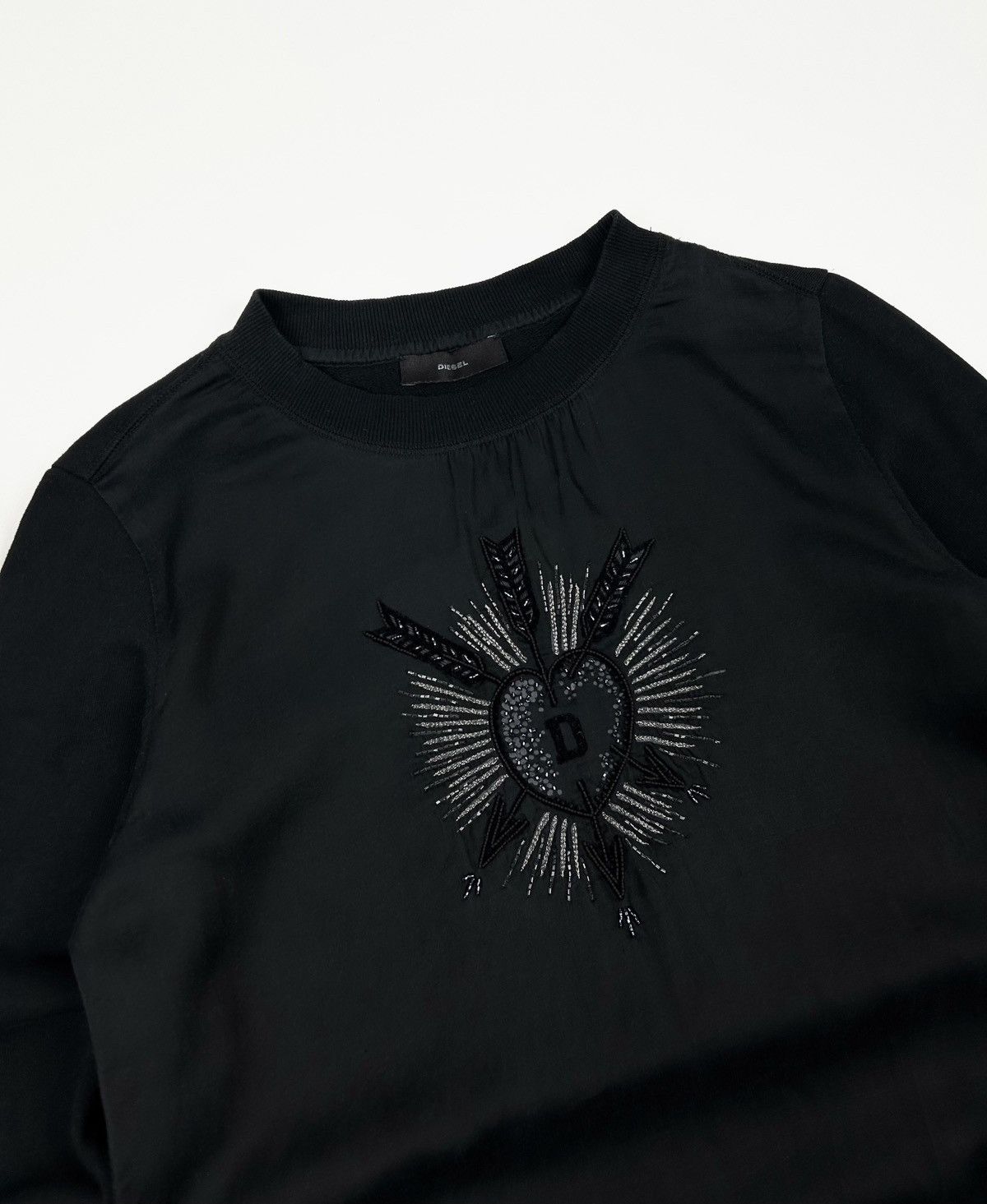 Diesel × Juicy Couture × Moschino Y2k Diesel Heart embroidered logo rare Sweatshirt Size M / US 6-8 / IT 42-44 - 4 Thumbnail