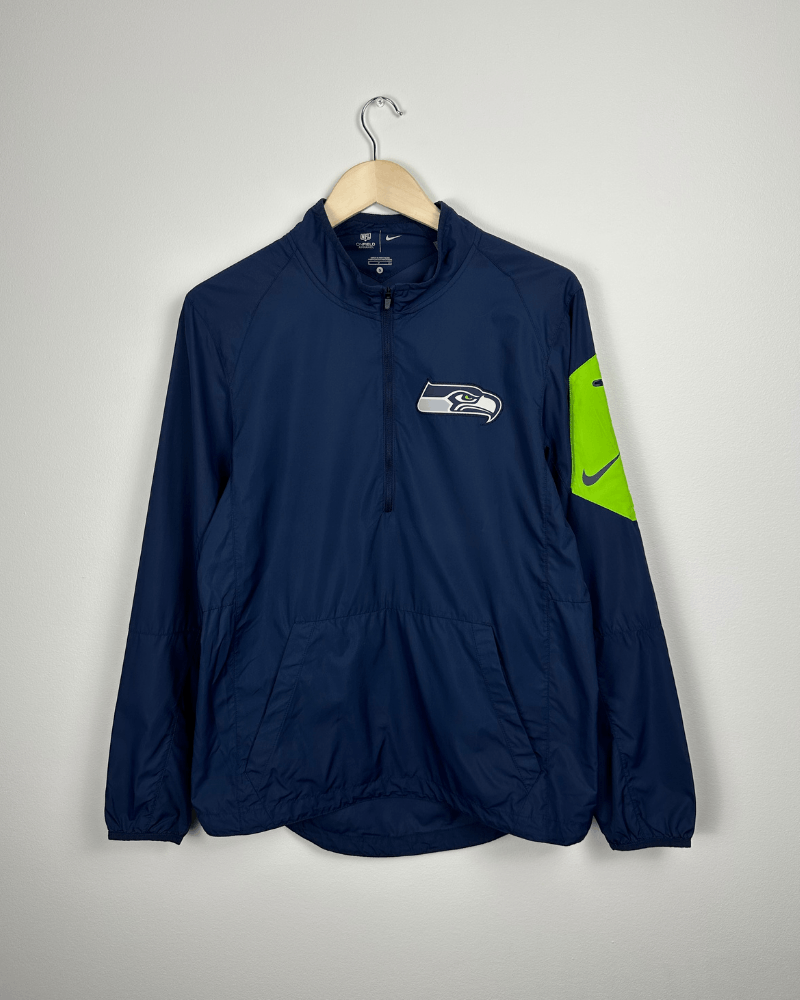 Nike Seattle Seahawks 1/4 Zip Wind Jacket - Neon Green