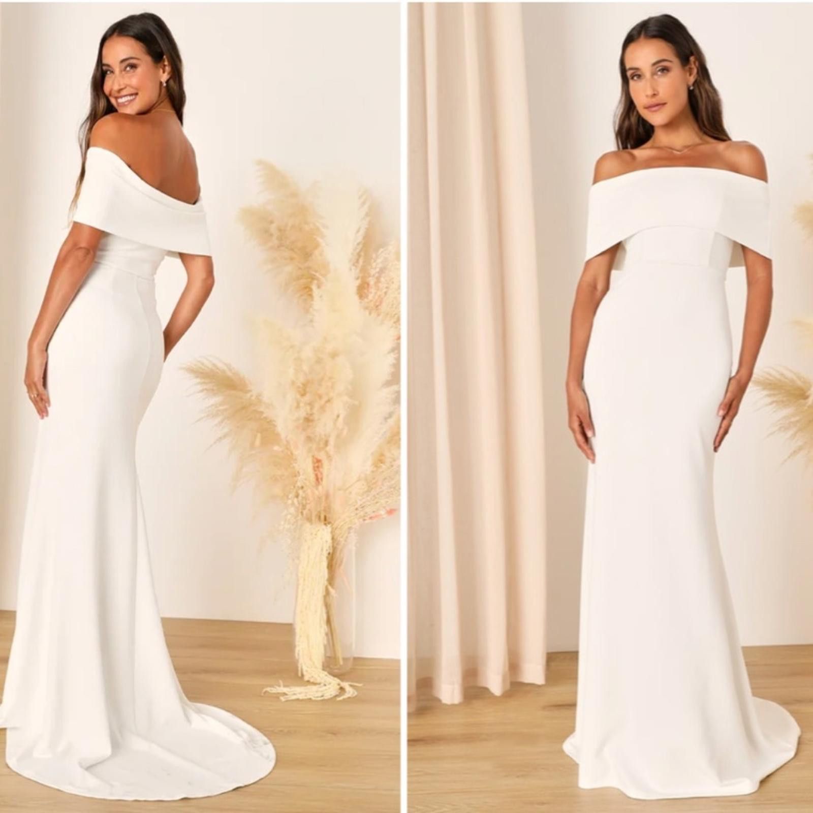 Lulus LULUS Bridal Wedding Chic Minimalist Mermaid Trumpet Gown Size M / US 6-8 / IT 42-44 - 1 Thumbnail
