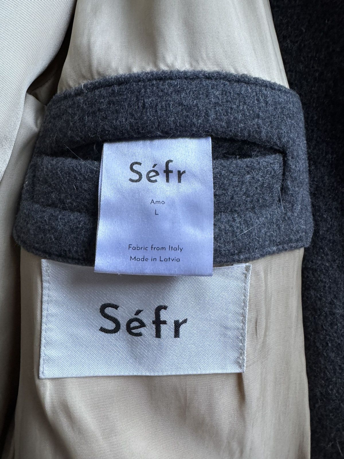 Sefr Séfr “Amo” Wool / Cashmere Overcoat — Charcoal Grey — Size L Size US L / EU 52-54 / 3 - 7 Thumbnail