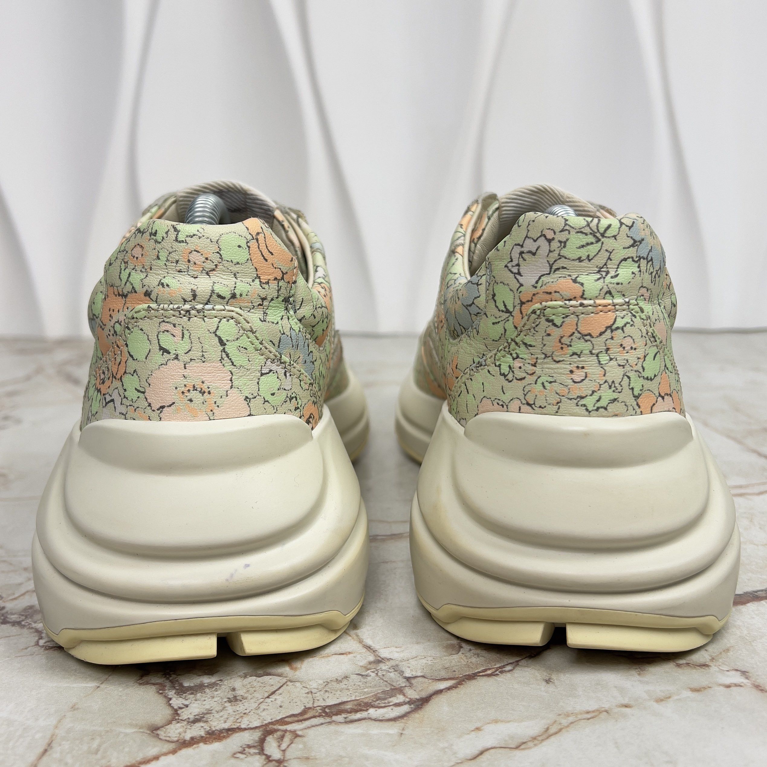 Gucci Liberty Rhyton Floral Canvas Sneaker Leather Size US 7 / IT 37 - 6 Thumbnail