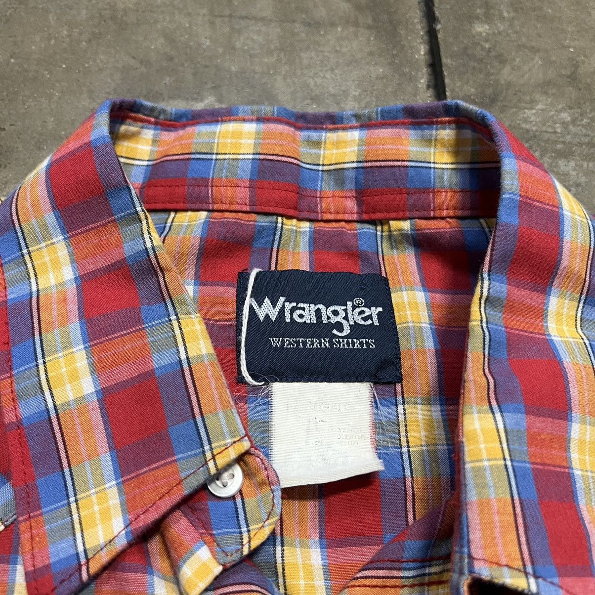 Wrangler Vintage Wrangler Pearl Snap Shirt Short Sleeve Plaid Western Size US XL / EU 56 / 4 - 7 Thumbnail