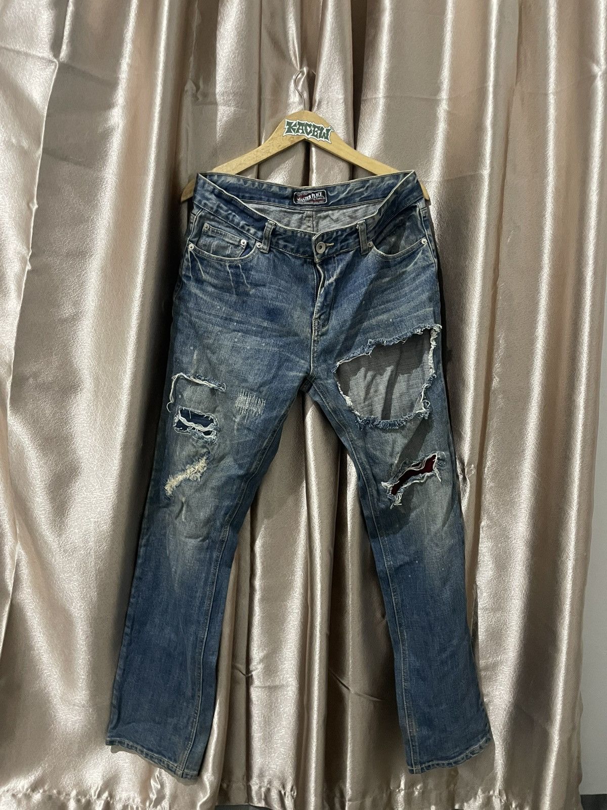 Tornado Mart Y2K Distressed Flare Denim | Archive Japanese 2000s 