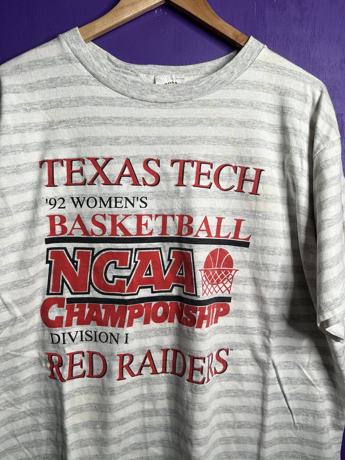 Vintage Vintage 1992 Texas tech women’s basketball champs t-shirt Size US XL / EU 56 / 4 - 3 Thumbnail