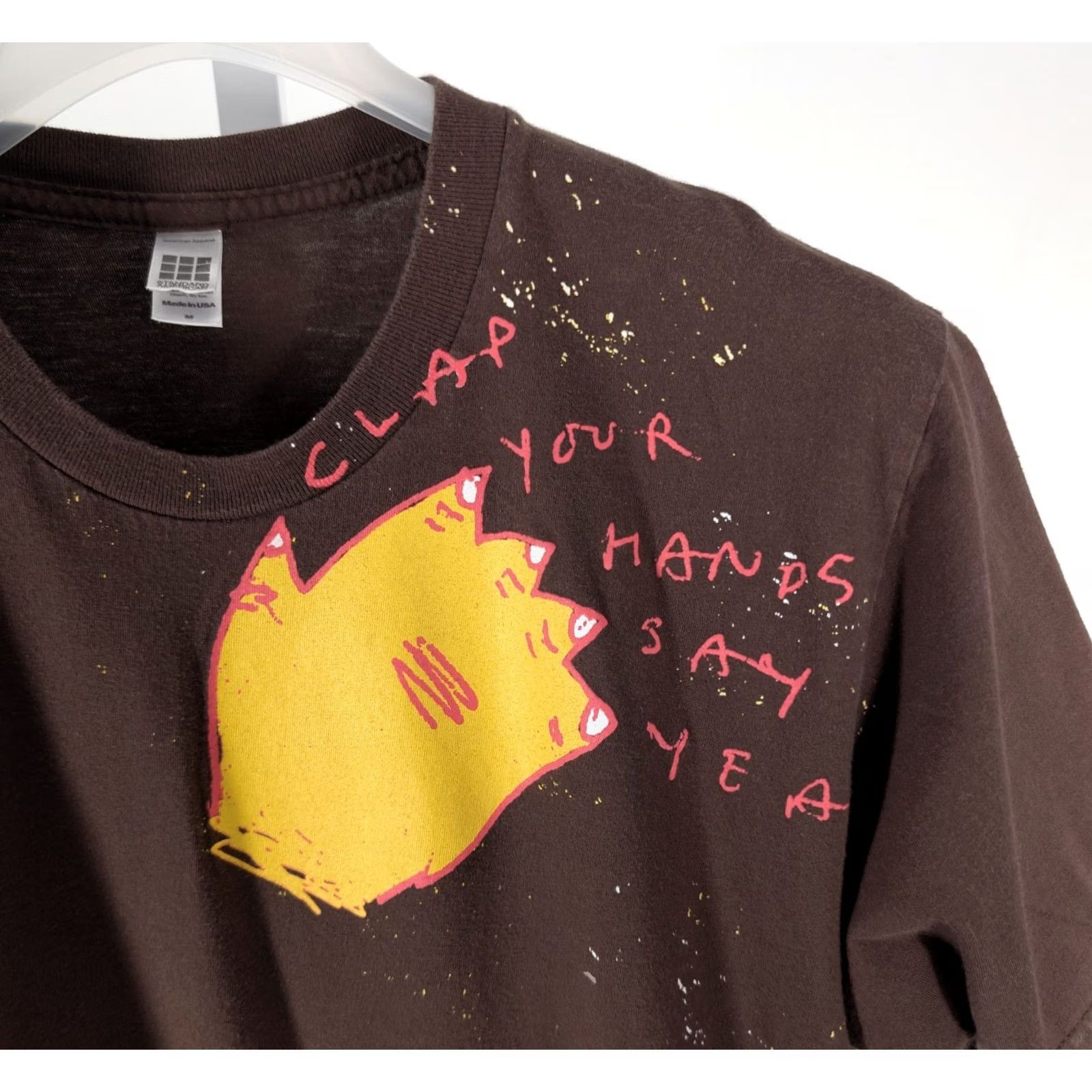 American Apparel VINTAGE Clap Your Hands Say Yeah T-Shirt American Apparel Brown M USA Indie Rock Band Mens Size US M / EU 48-50 / 2 - 2 Thumbnail