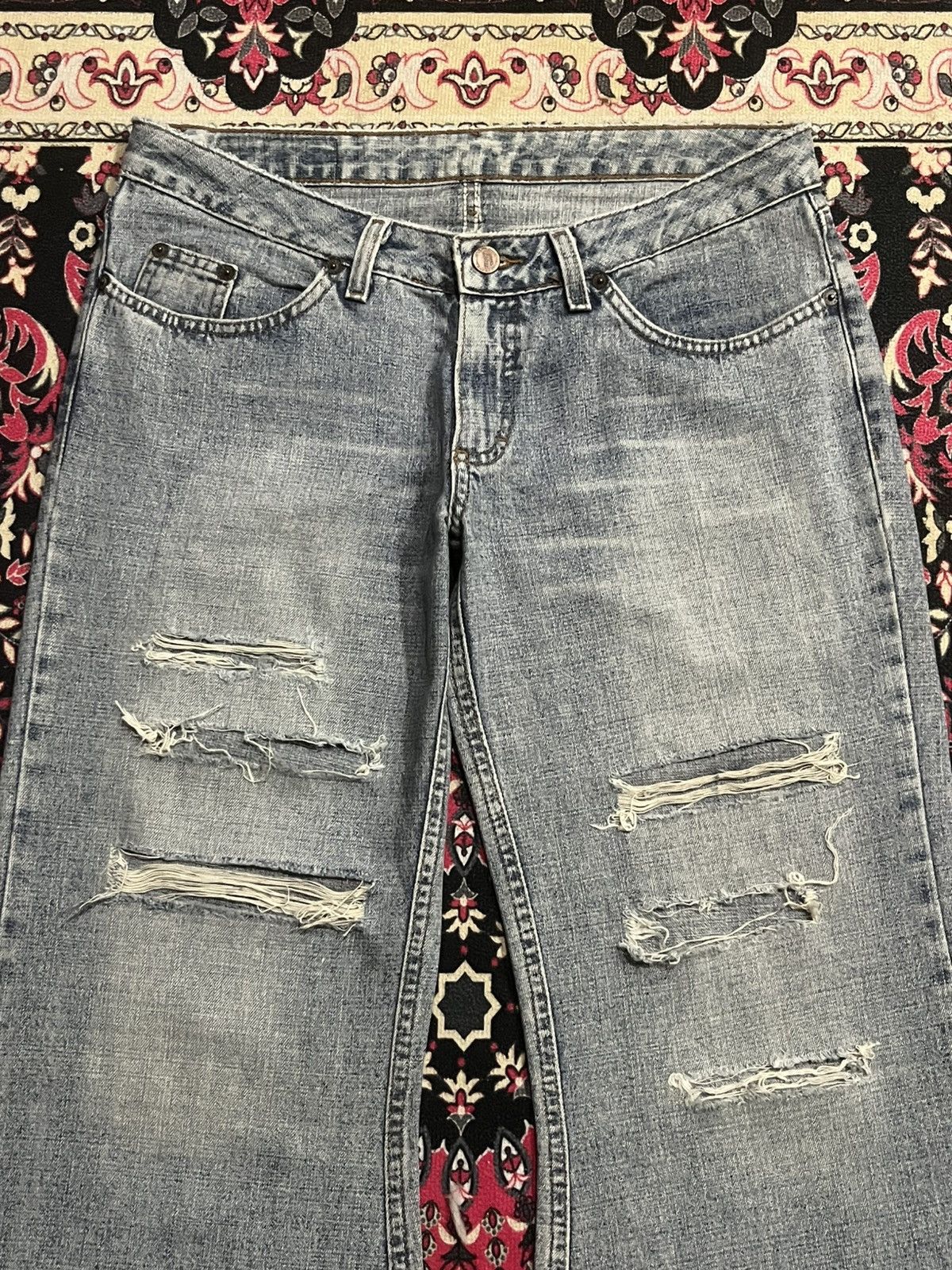 5351 POUR LES HOMMES ⚡️Sick⚡️Damyller Mud Max Inspired Super Bellbottom Flare Jean Size US 31 - 4 Thumbnail
